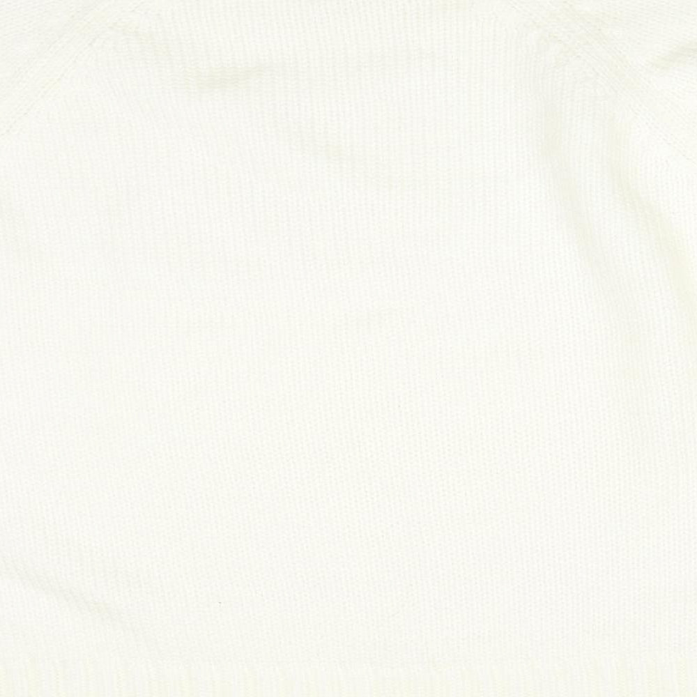 FORNARI Womens White  Acrylic Pullover Sweatshirt Size L