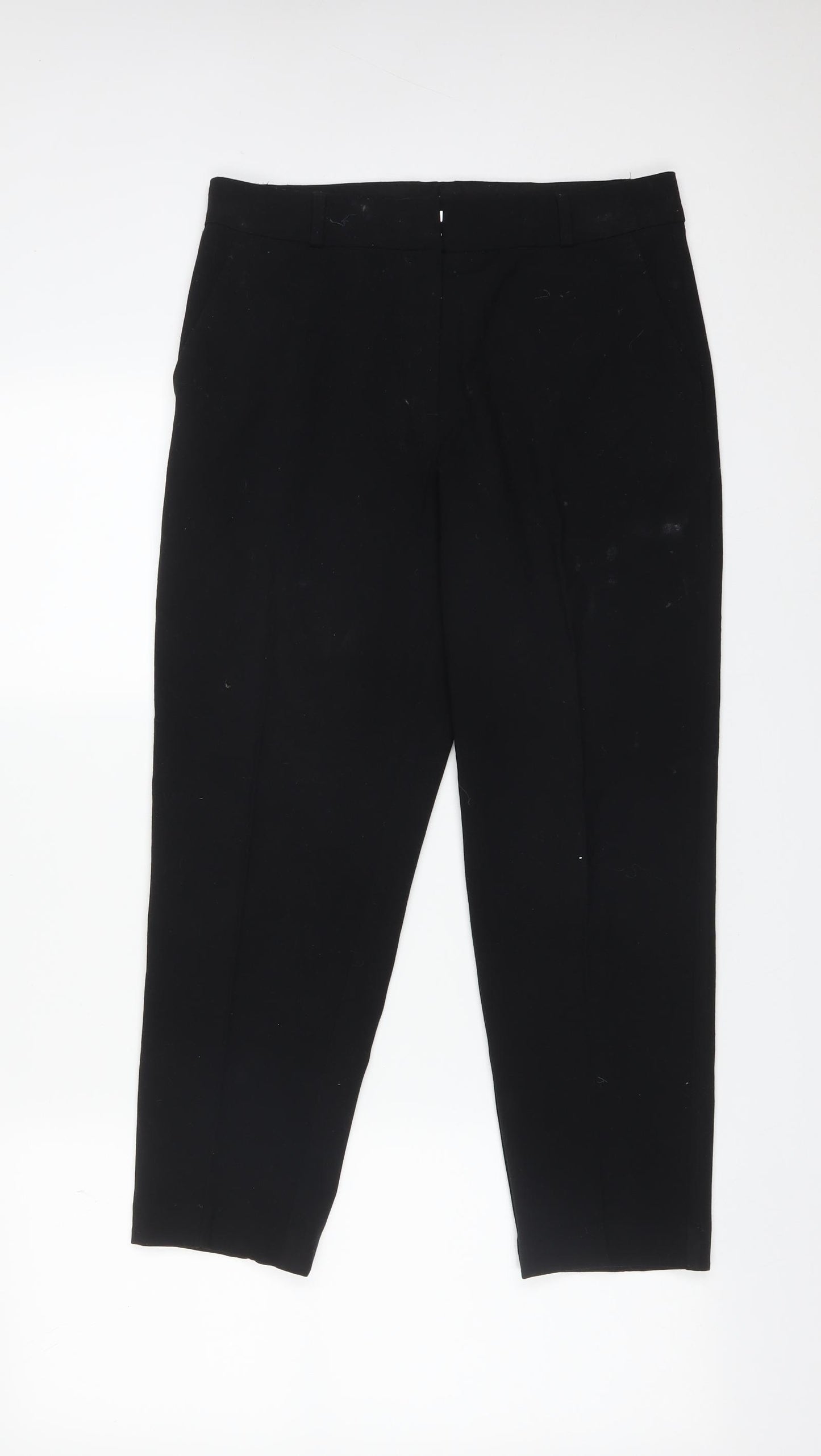 M&S Womens Black  Polyester Dress Pants Trousers Size 10 L25 in Regular