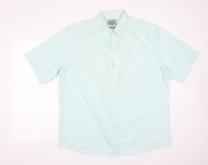TAYLOR&WRIGHT Mens Multicoloured Check Cotton Button-Up Size 17 Collared