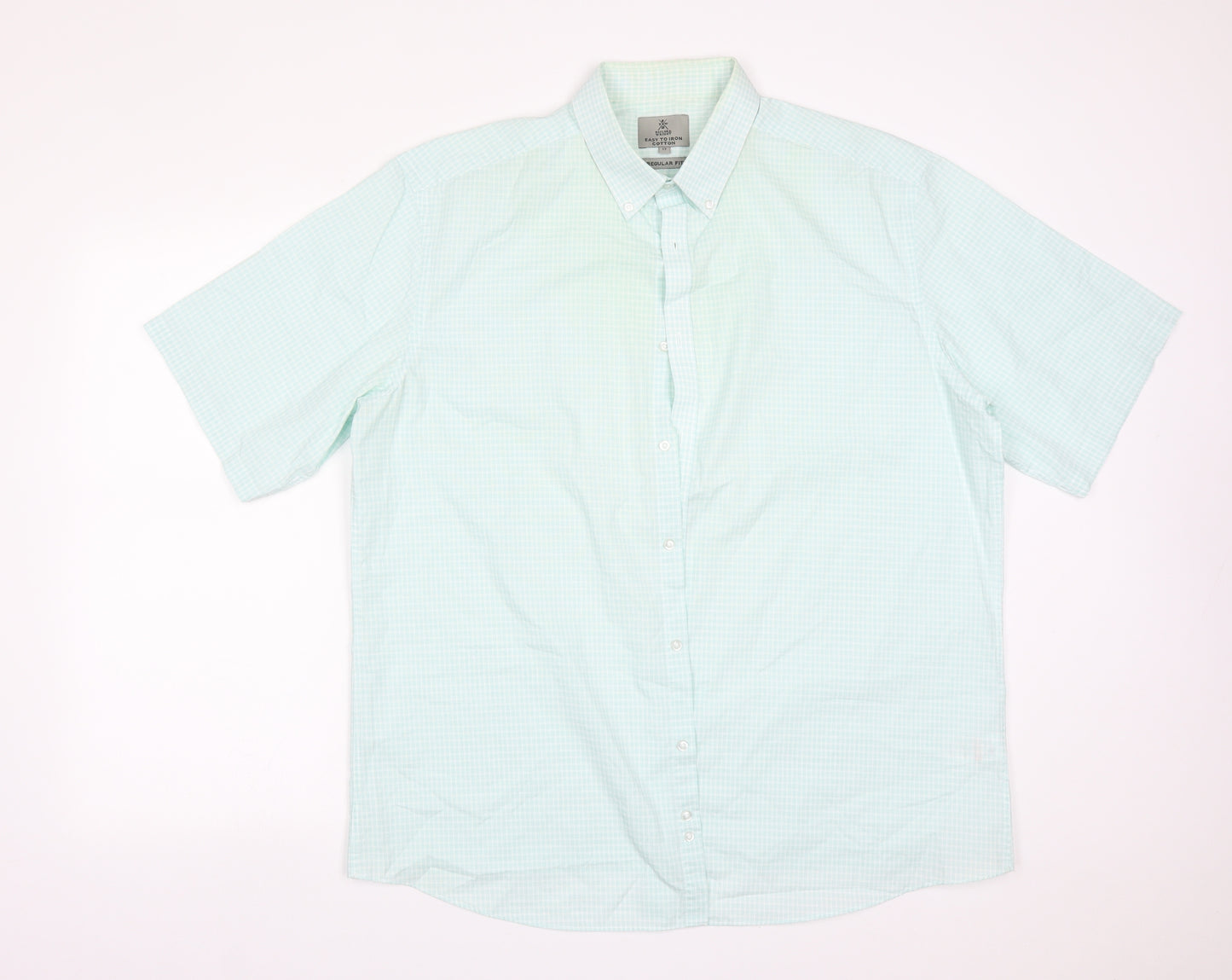 TAYLOR&WRIGHT Mens Multicoloured Check Cotton  Button-Up Size 17 Collared