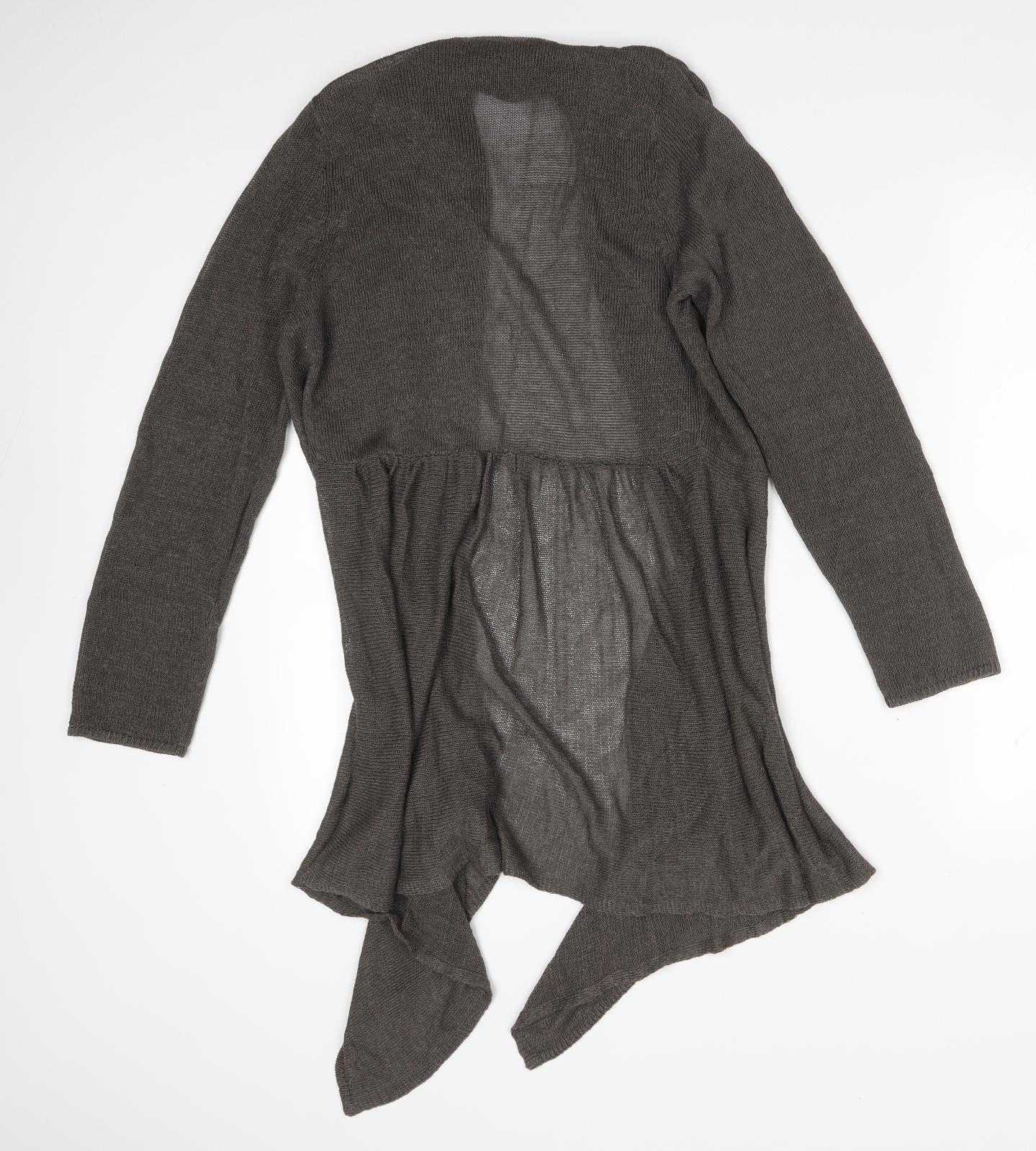 M&S Womens Green   Linen Cardigan Jumper Size 12