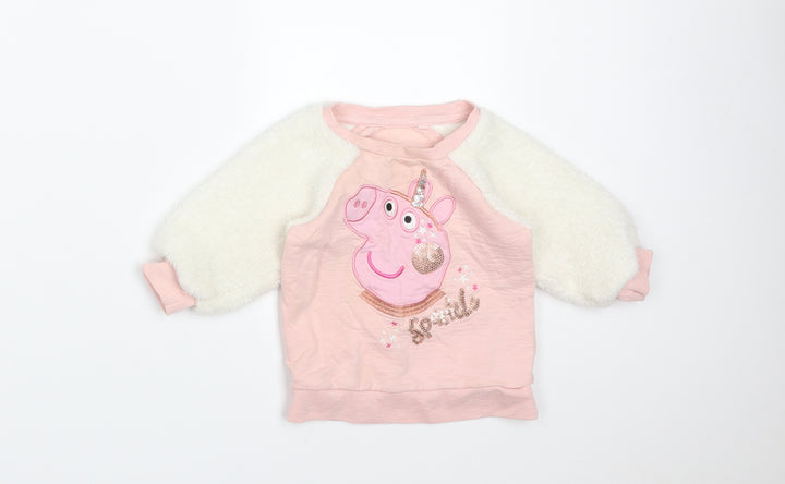 Nutmeg Multicoloured Colourblock Cotton Basic T-Shirt Size 18-24 Months Crew Neck - PEPPA PIG