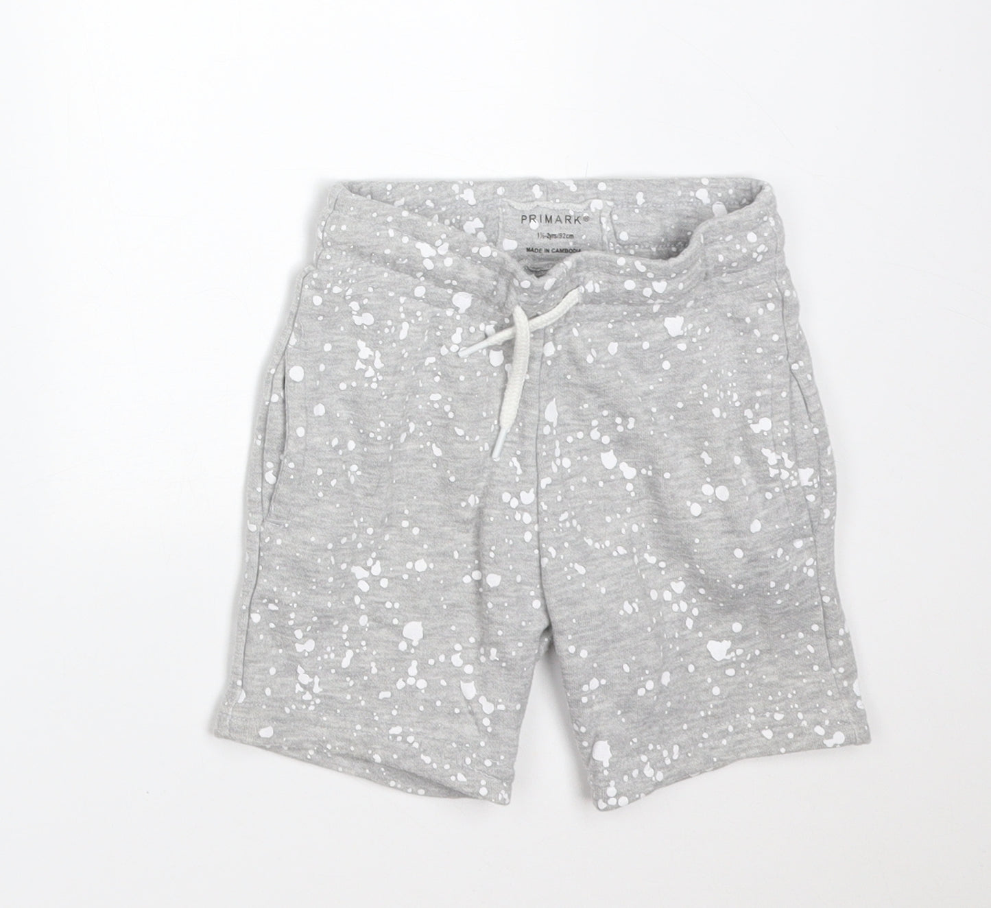 Primark Boys Grey Spotted Cotton Cropped Trousers Size 18-24 Months   - SHORTS
