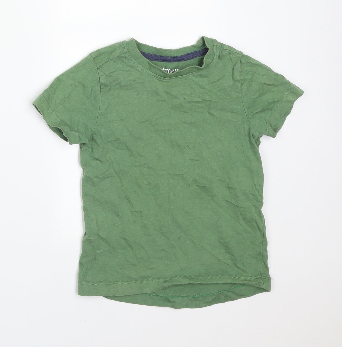 Nutmeg Boys Green  Cotton Basic T-Shirt Size 2-3 Years Crew Neck