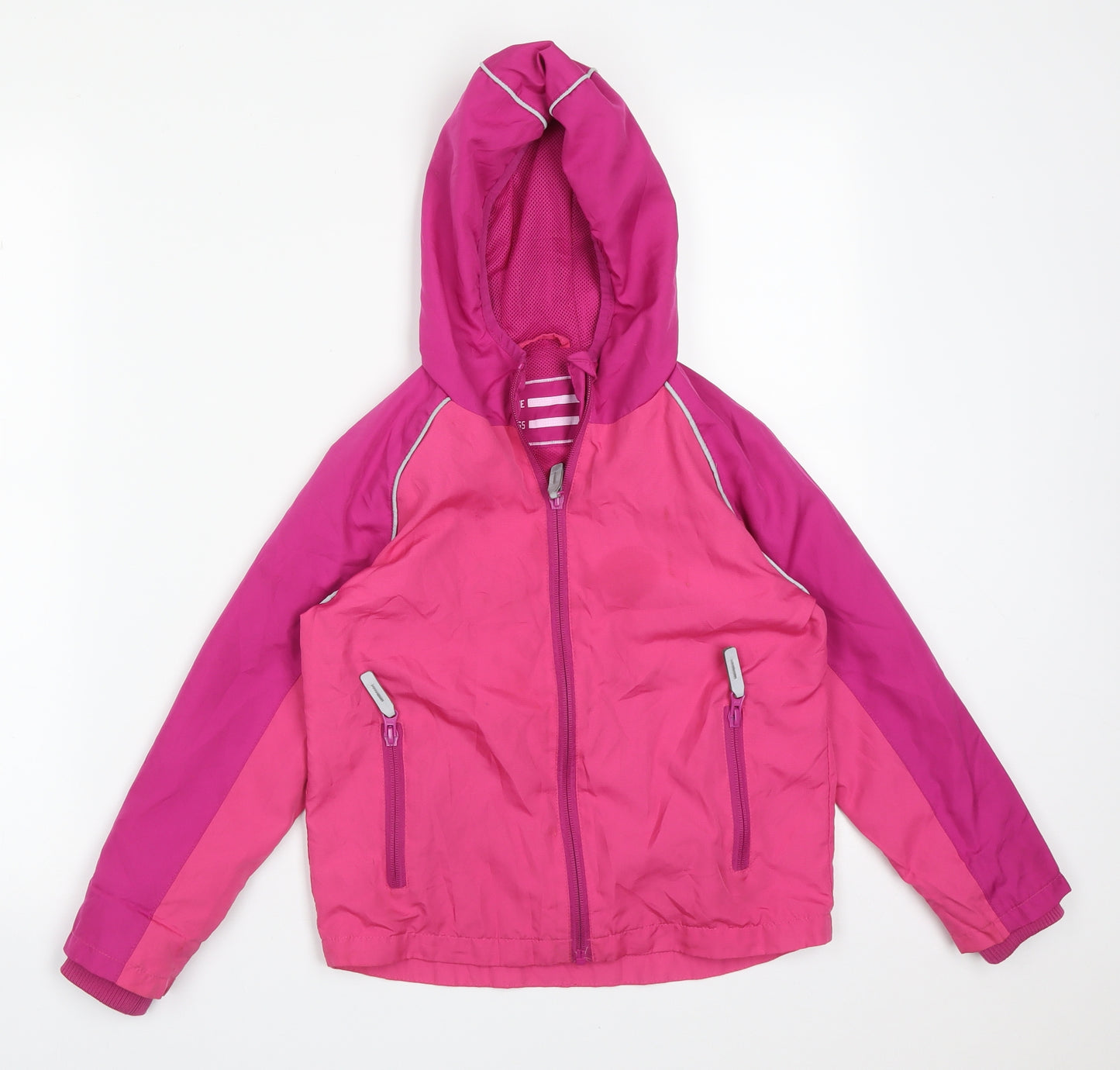 George Girls Pink Colourblock  Overcoat Coat Size 6-7 Years