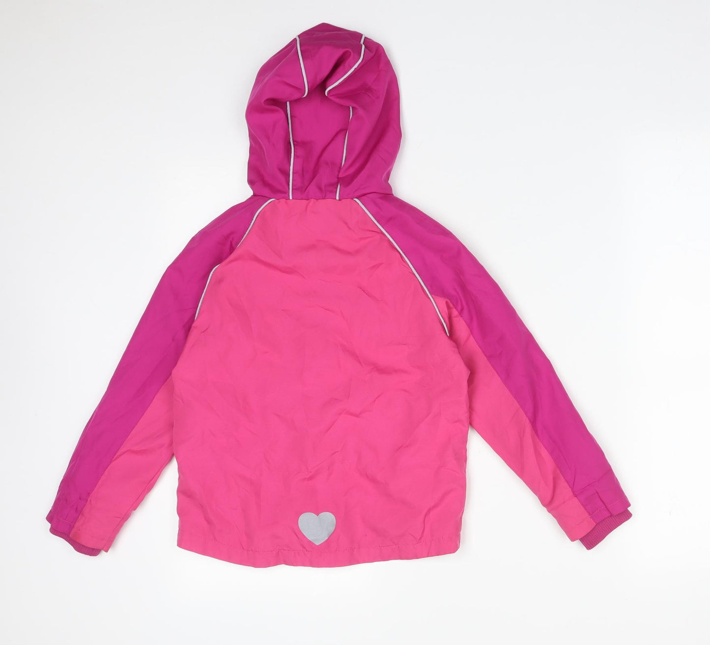George Girls Pink Colourblock  Overcoat Coat Size 6-7 Years