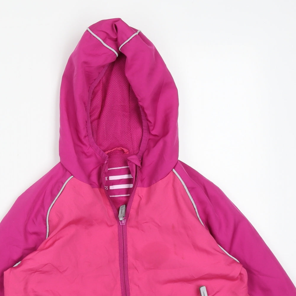 George Girls Pink Colourblock  Overcoat Coat Size 6-7 Years