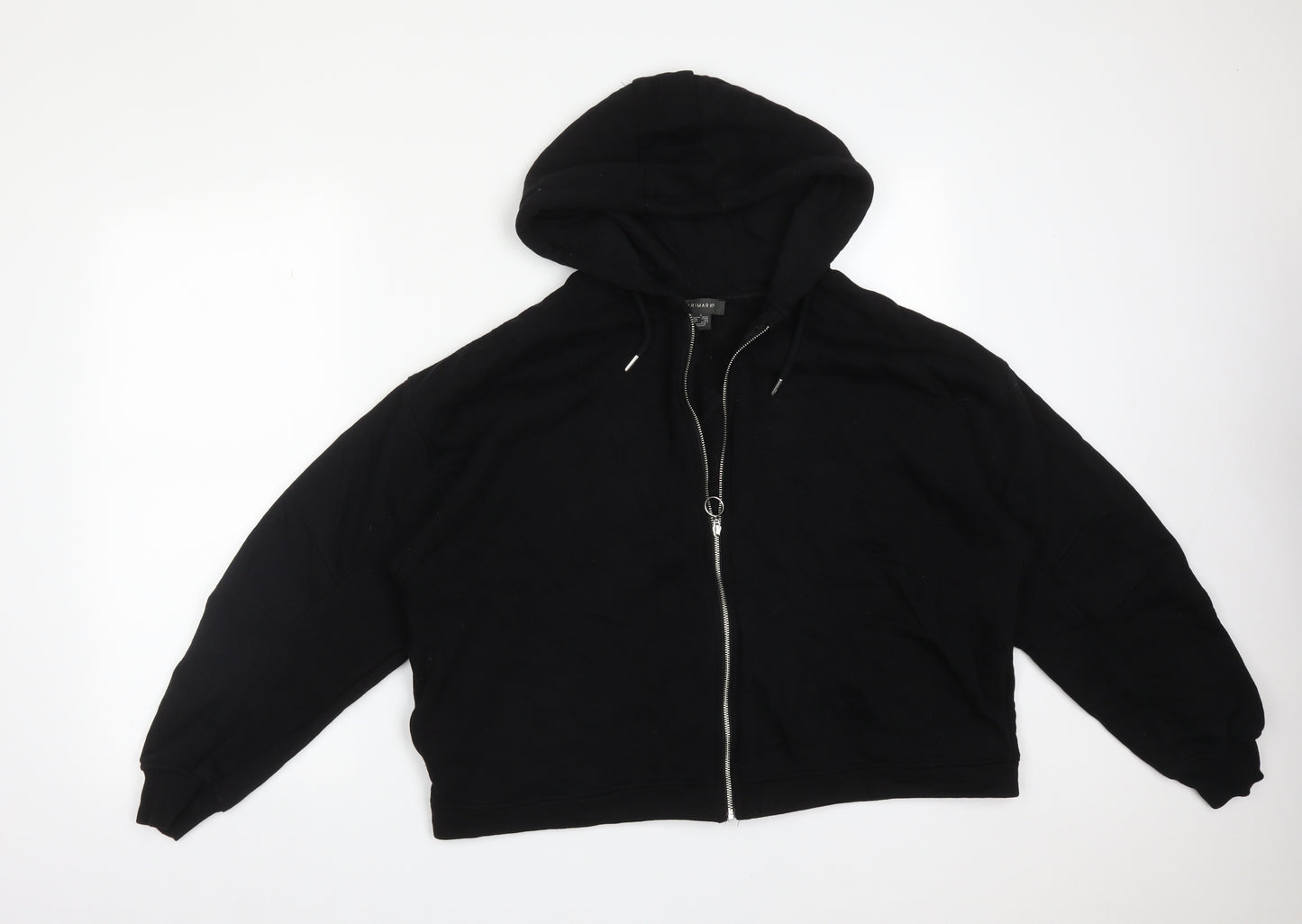 Primark Womens Black  Cotton Full Zip Hoodie Size S
