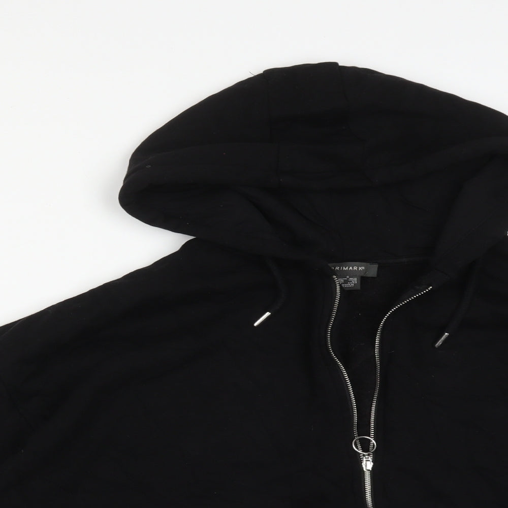 Primark Womens Black  Cotton Full Zip Hoodie Size S