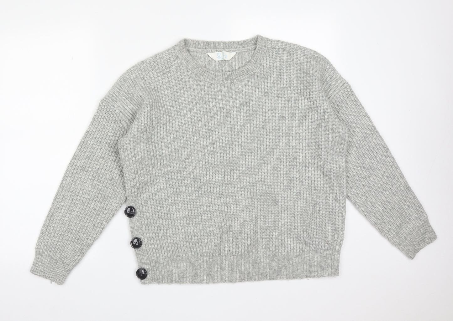 Primark Womens Grey  Acrylic Pullover Sweatshirt Size L