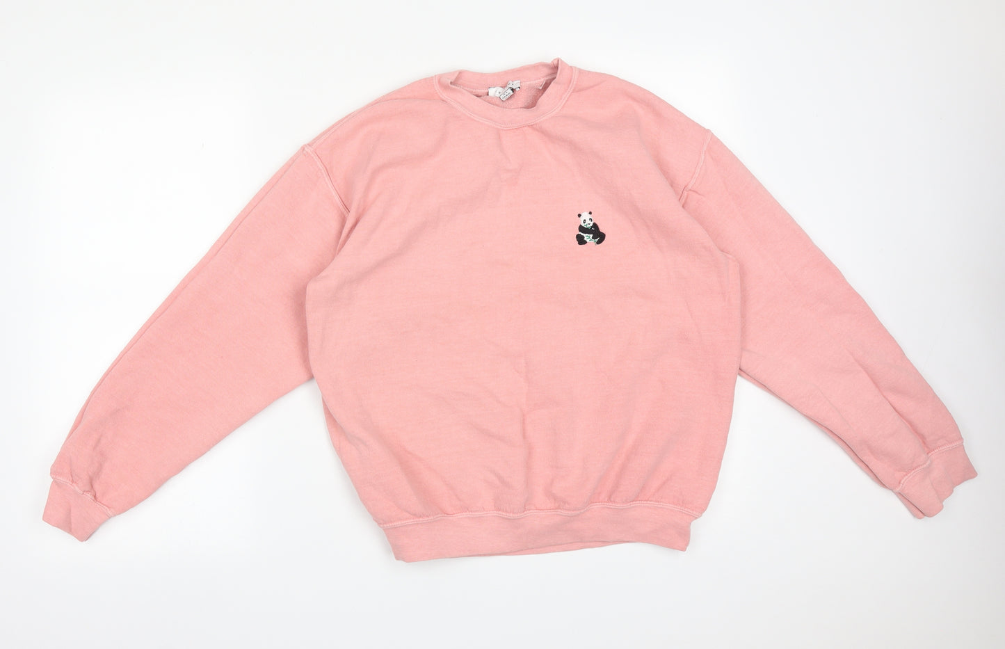 Topshop Womens Pink  Cotton Pullover Sweatshirt Size M   - PANDA