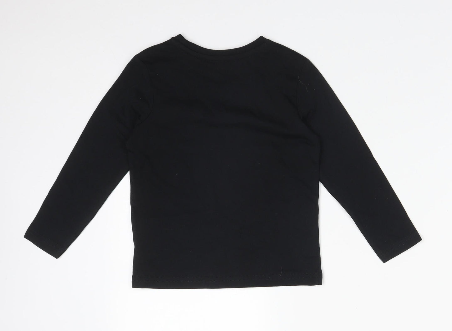 George Boys Black  Cotton Basic T-Shirt Size 2-3 Years Crew Neck