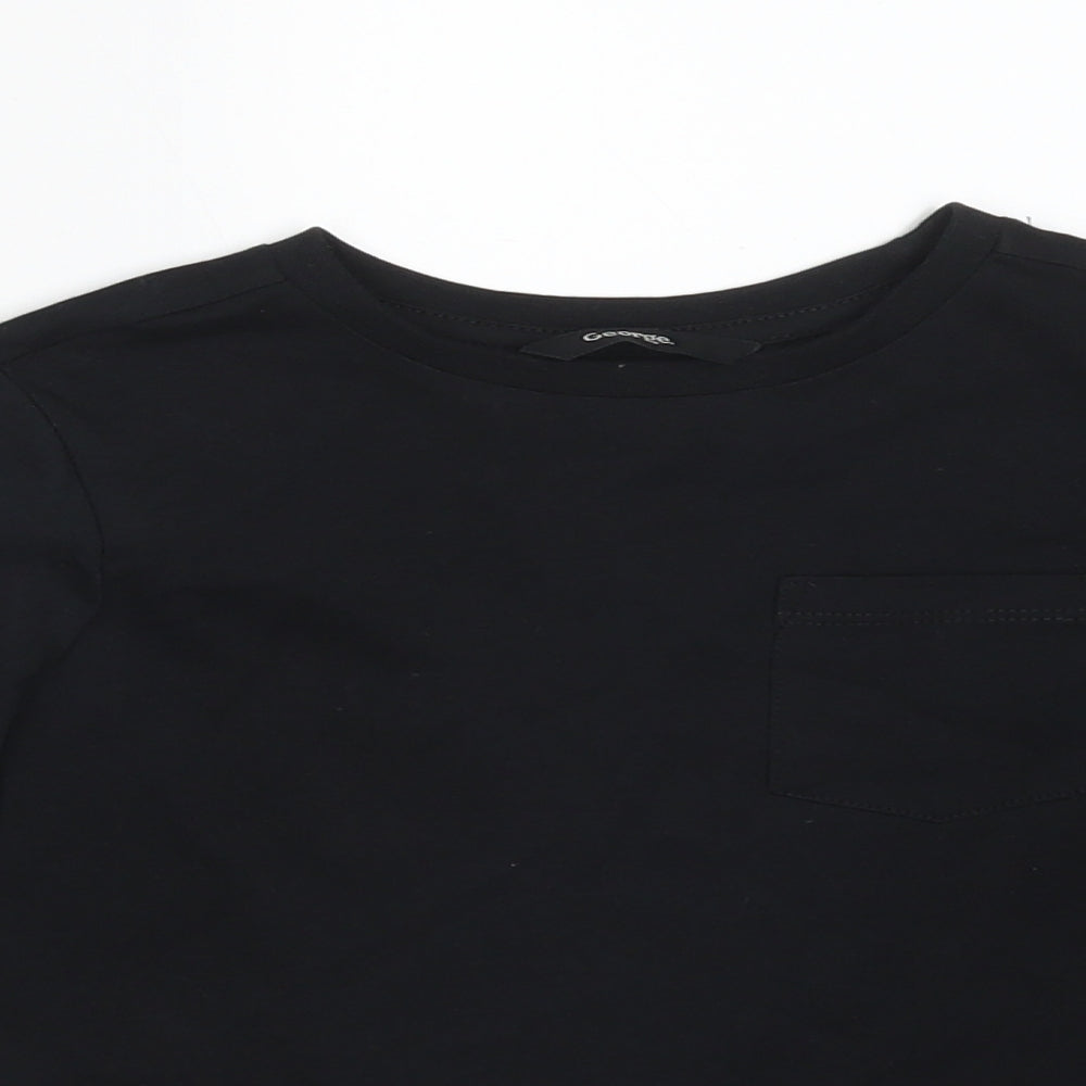 George Boys Black  Cotton Basic T-Shirt Size 2-3 Years Crew Neck