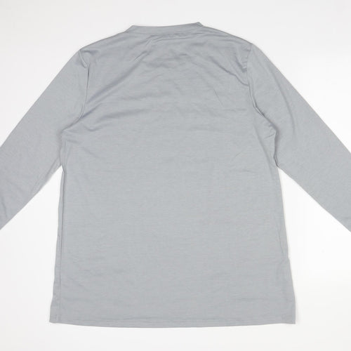 Preworn Womens Grey  Polyester Basic T-Shirt Size L Round Neck - FAITH