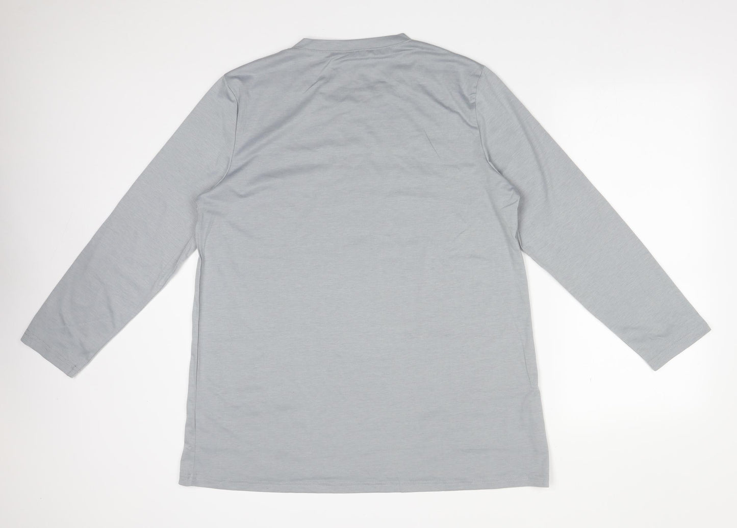 Preworn Womens Grey  Polyester Basic T-Shirt Size L Round Neck - FAITH