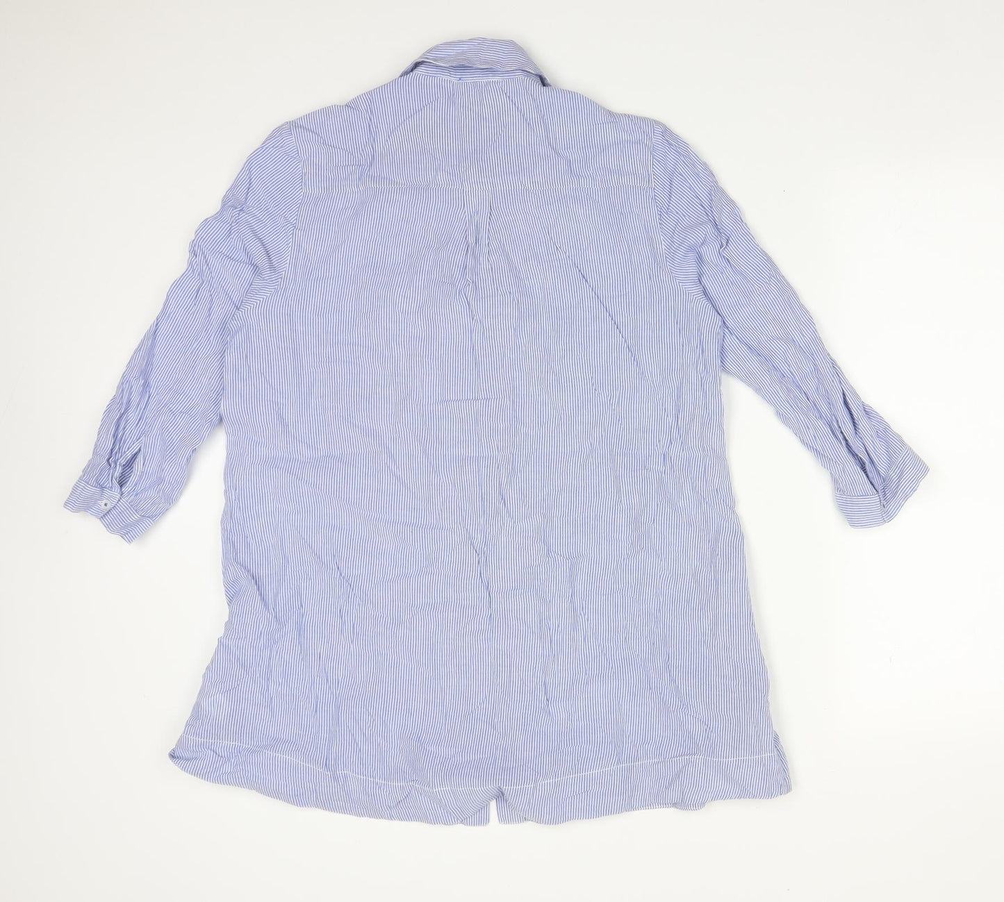 TU Womens Multicoloured Striped Cotton Basic Button-Up Size 12 Collared