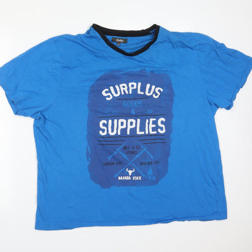 Studio Mens Blue Solid Cotton  Pyjama Top Size 2XL   - SURPLUS SUPPLIES