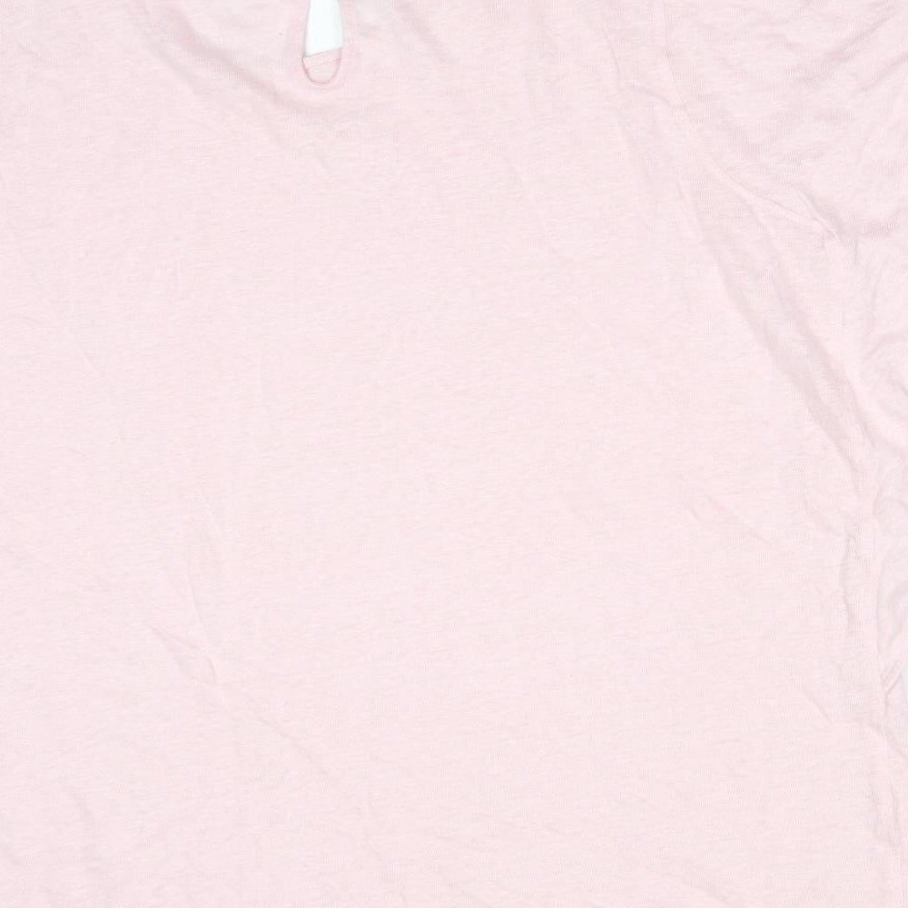 John Lewis Womens Pink  Linen Basic T-Shirt Size 18 Round Neck