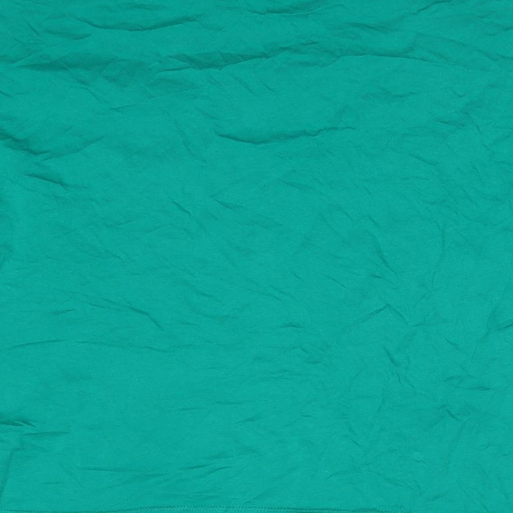 Bershka Womens Green  Cotton Basic T-Shirt Size XS Round Neck