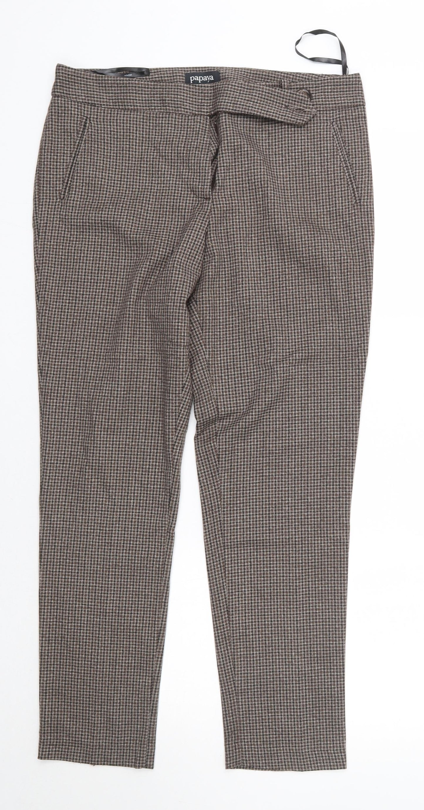 Matalan Womens Brown  Polyester Dress Pants Trousers Size 14 L29 in Regular