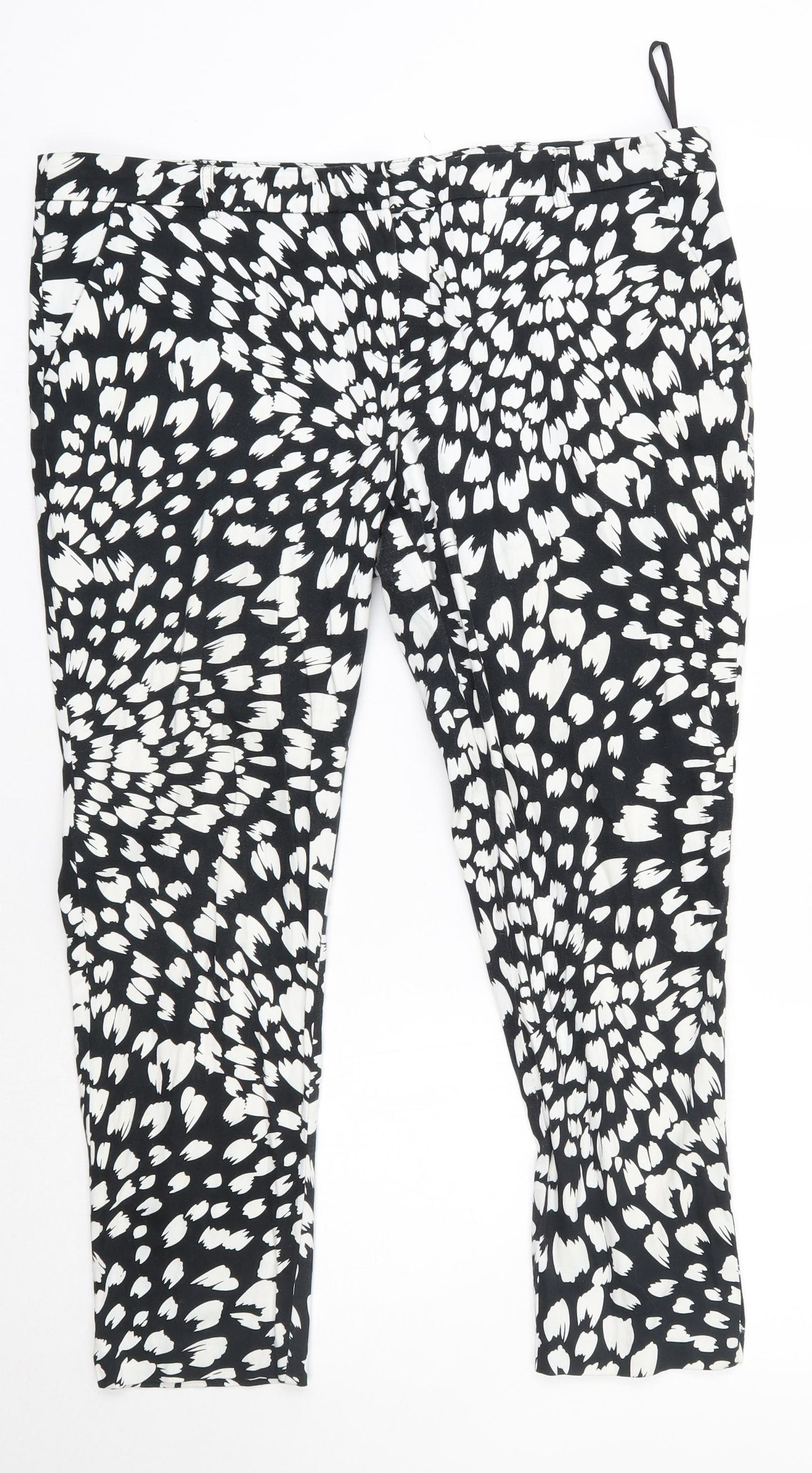 Primark Womens Multicoloured  Cotton Cropped Trousers Size 16 L25 in Regular