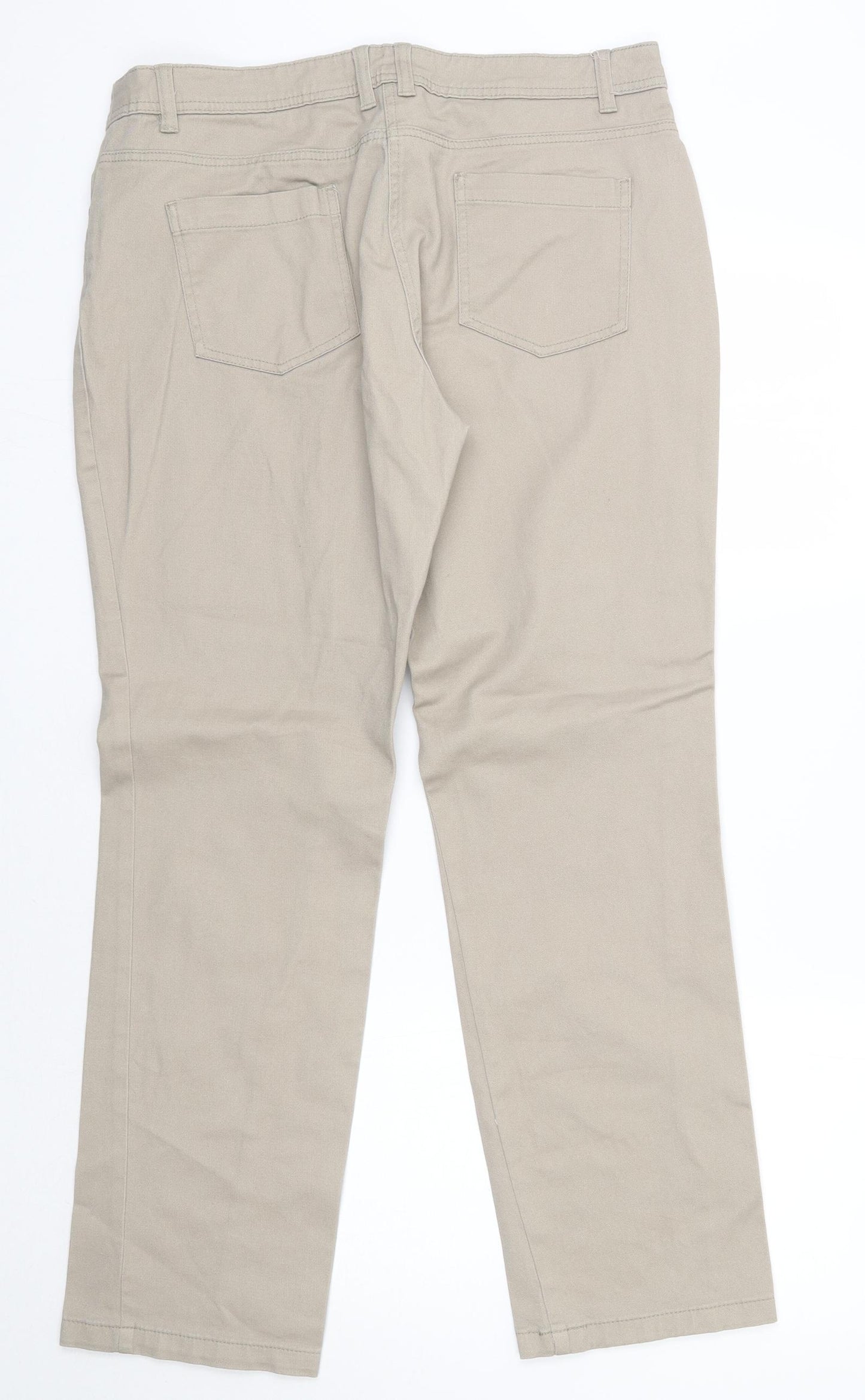 Debenhams Womens Beige  Cotton Straight Jeans Size 16 L30 in Slim