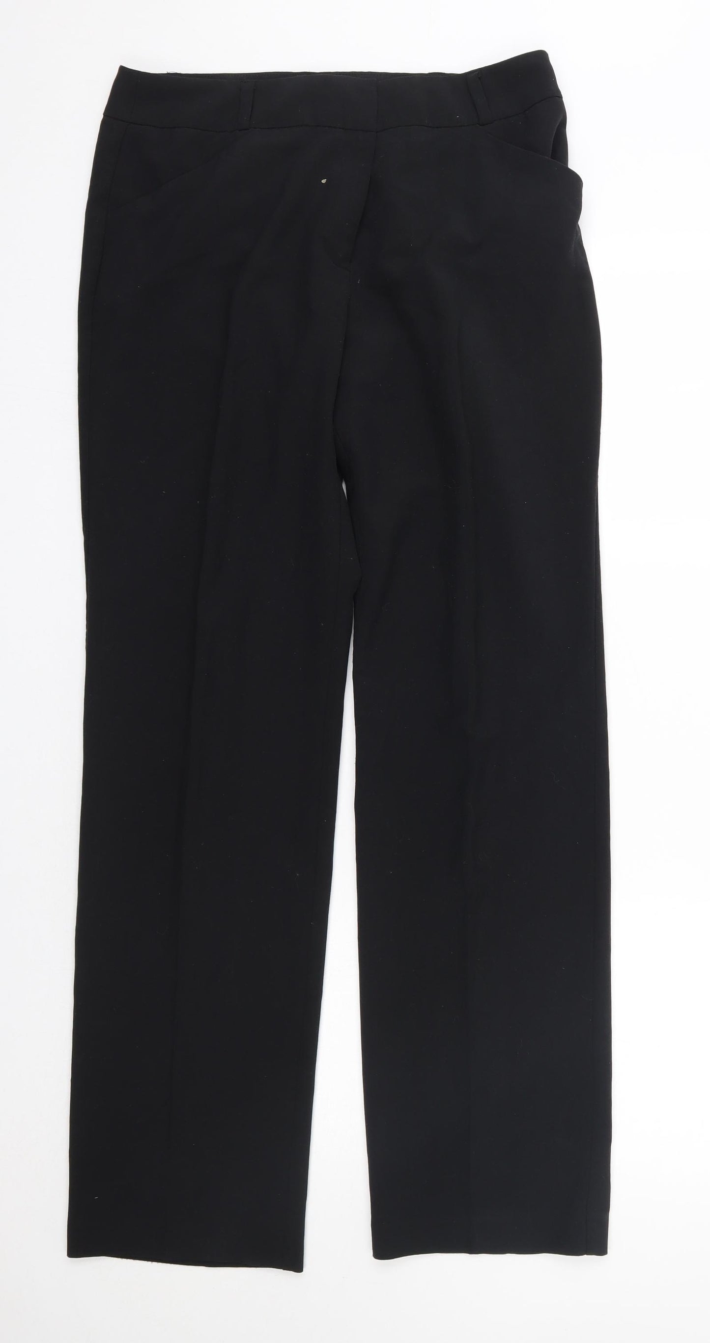 Long Tall Sally Womens Black  Polyester Dress Pants Trousers Size 14 L32 in Regular