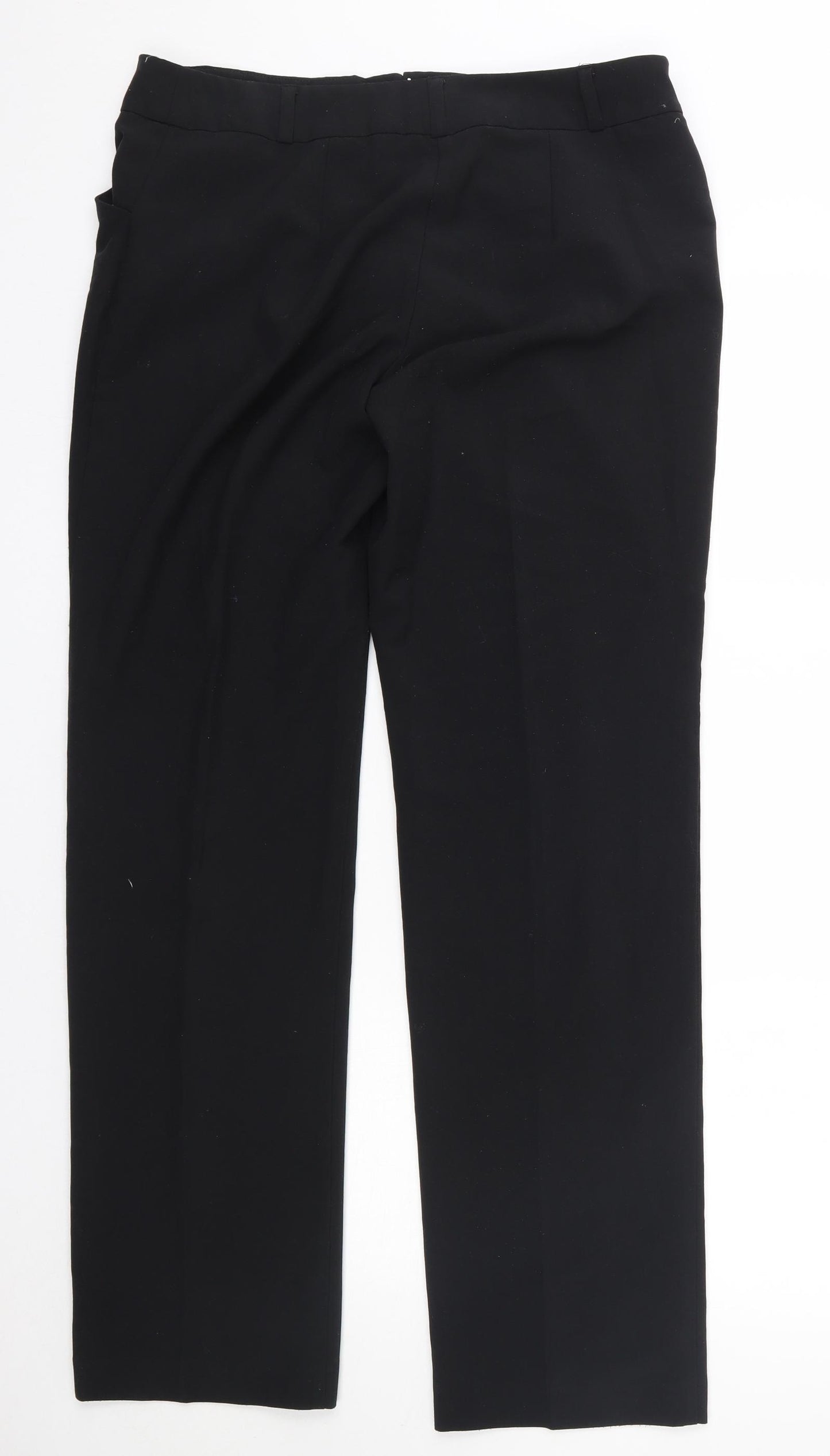 Long Tall Sally Womens Black  Polyester Dress Pants Trousers Size 14 L32 in Regular