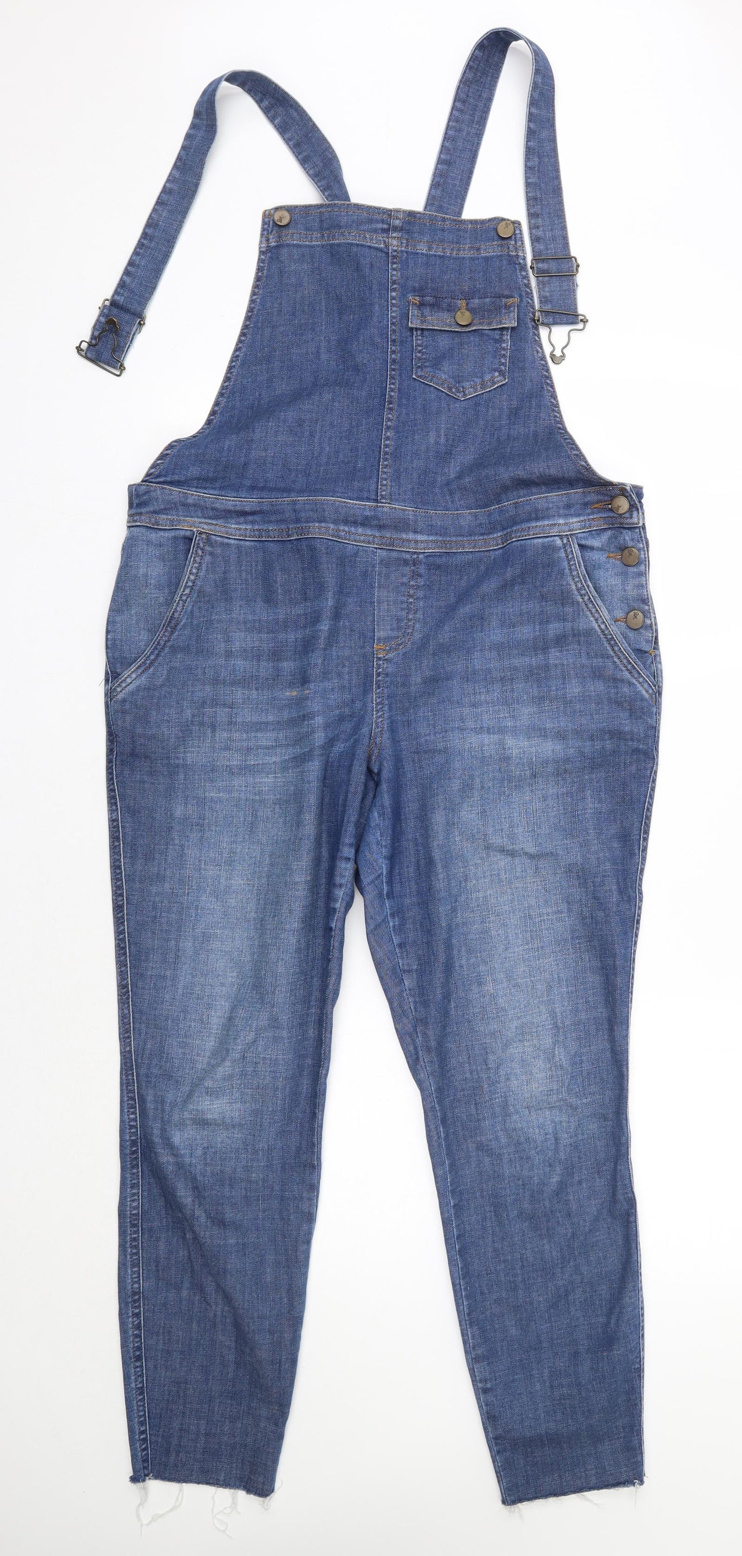 White Stuff Womens Blue  Cotton Dungaree One-Piece Size L L28 in