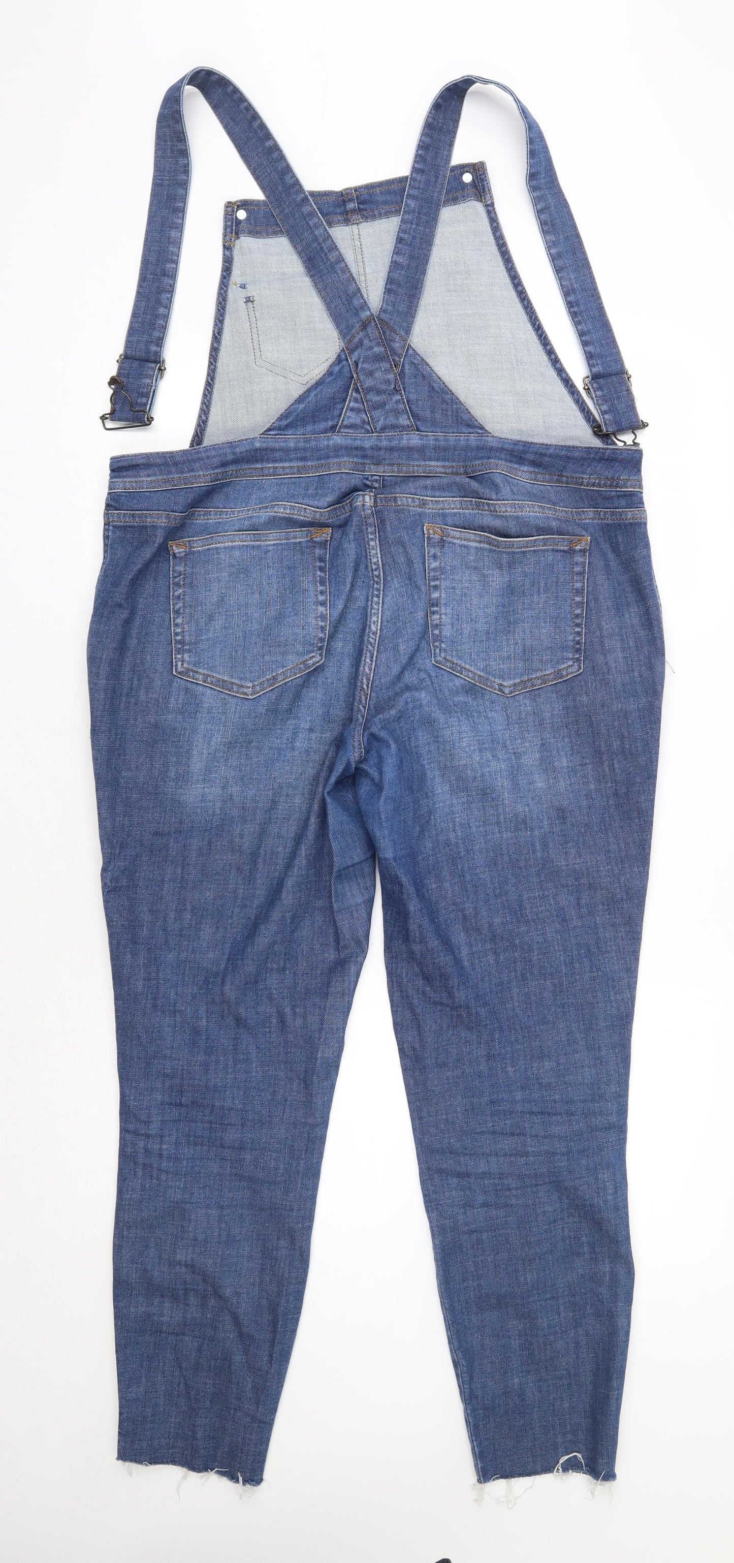 White Stuff Womens Blue  Cotton Dungaree One-Piece Size L L28 in