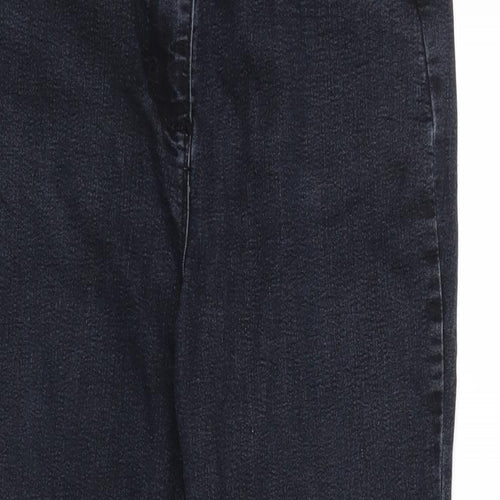 Preworn Womens Black  Cotton Straight Jeans Size 12 L28 in Regular