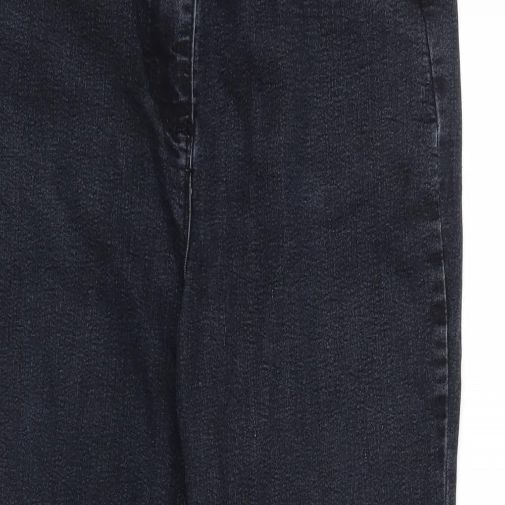 Preworn Womens Black  Cotton Straight Jeans Size 12 L28 in Regular