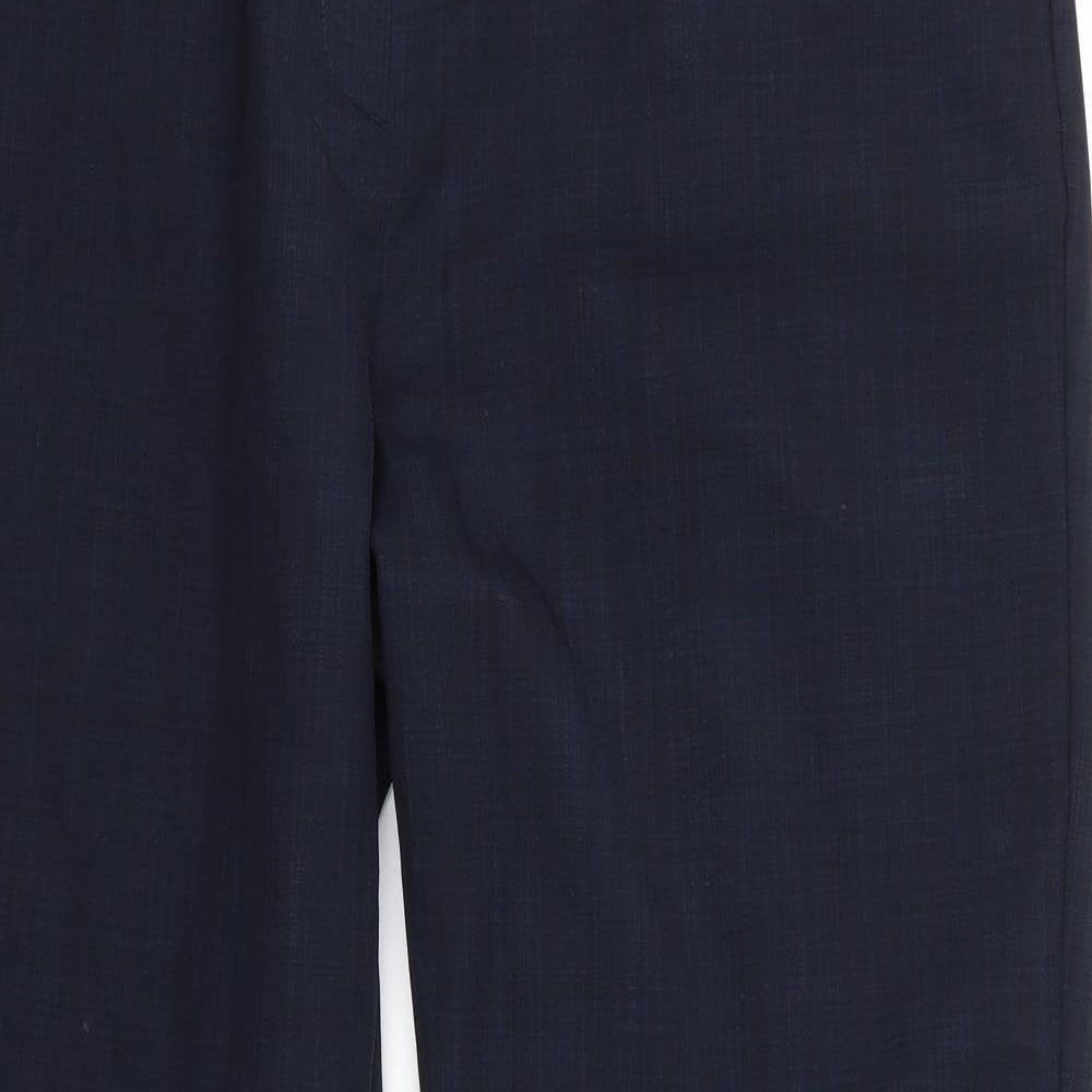 M&S Womens Blue  Polyester Dress Pants Trousers Size 18 L29 in Regular