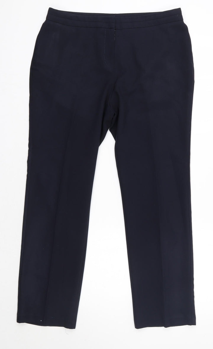Bonmarché Womens Blue Polyester Dress Pants Trousers Size 12 L28 in Regular