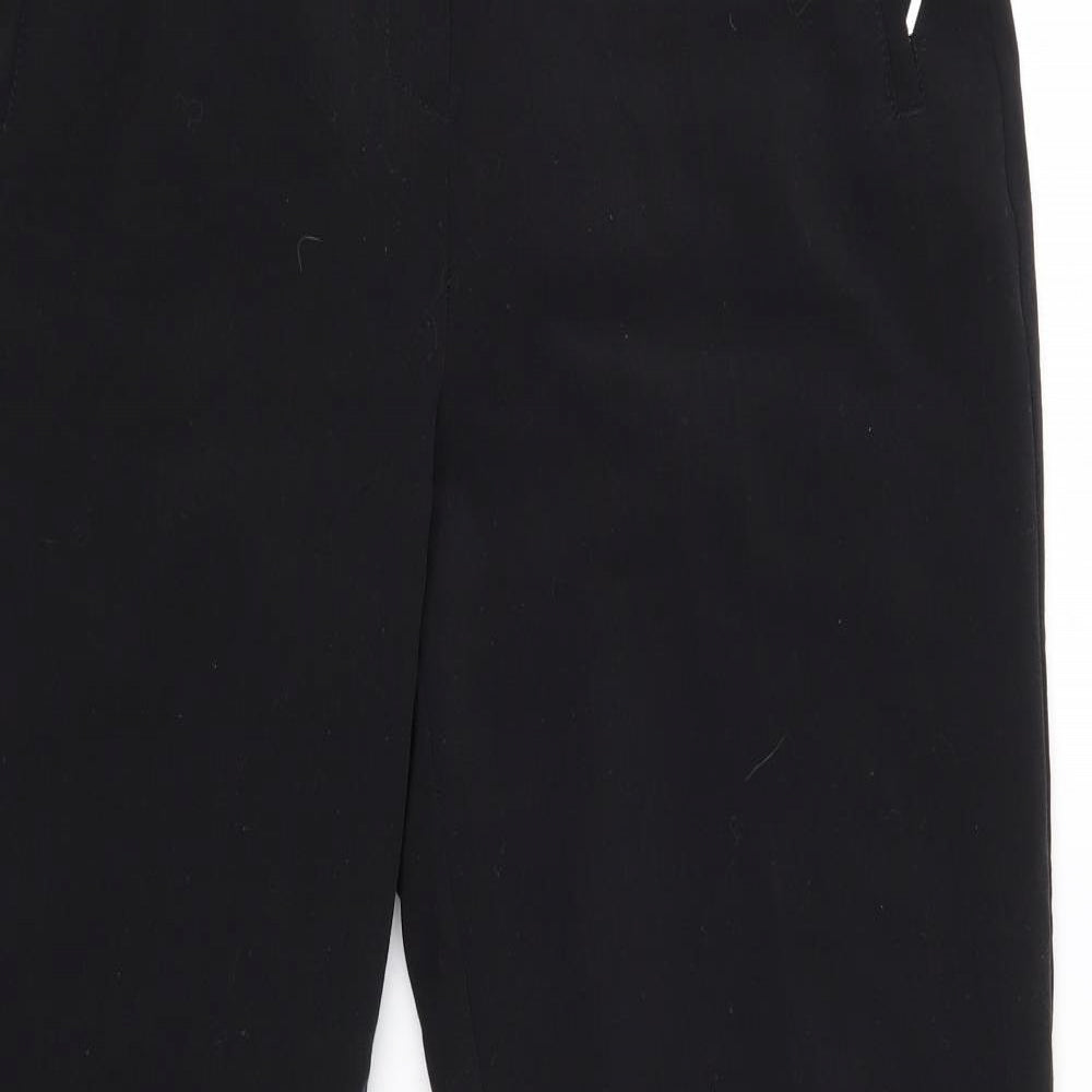 M&S Womens Black  Polyester Dress Pants Trousers Size 14 L31 in Regular  - Long