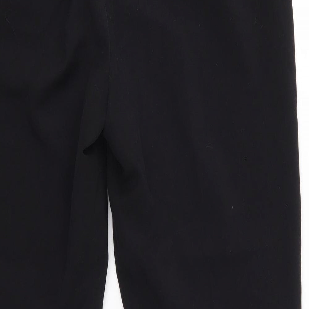 M&S Womens Black  Polyester Dress Pants Trousers Size 14 L31 in Regular  - Long