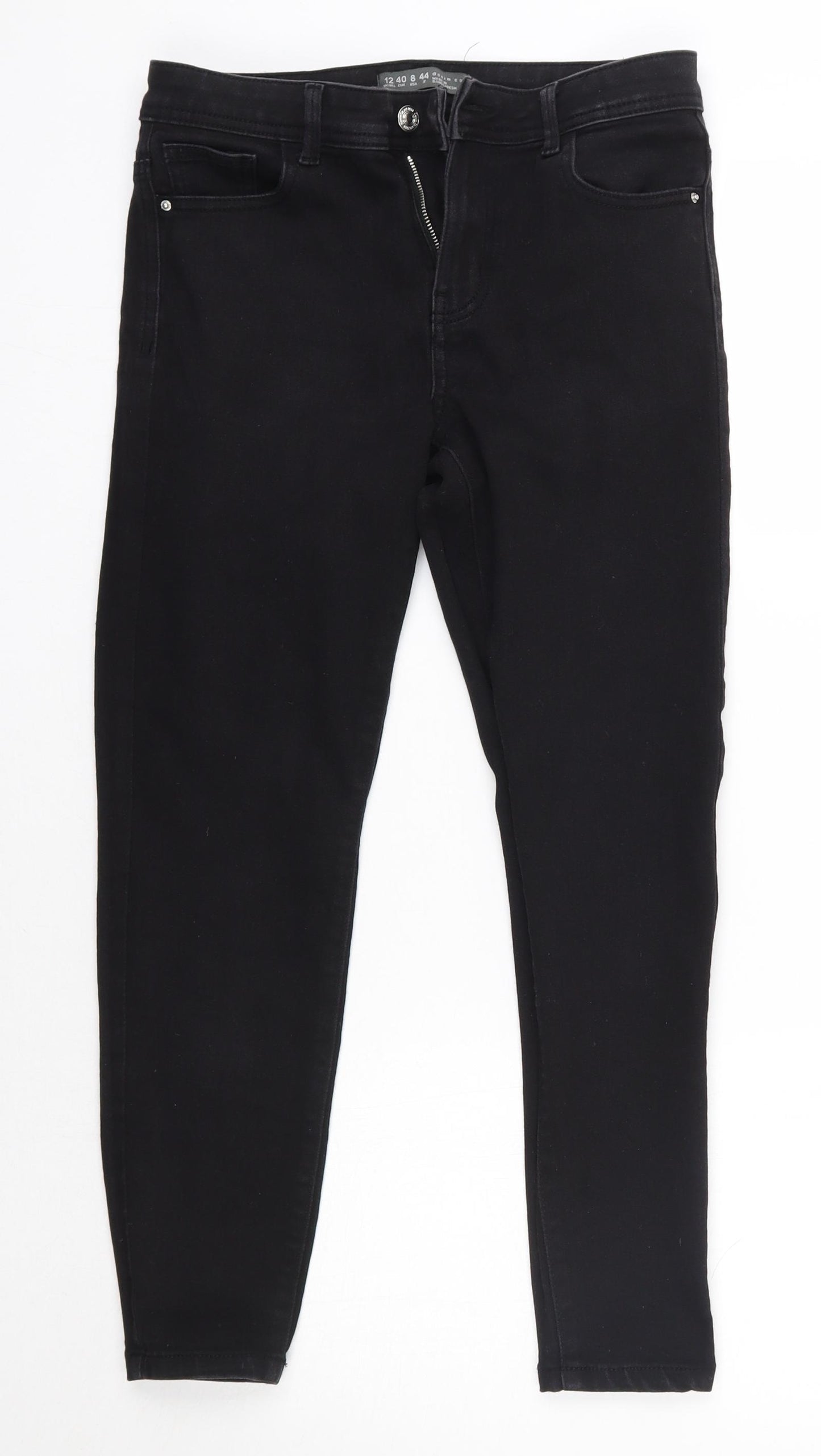 Primark Womens Black  Cotton Skinny Jeans Size 12 L25 in Regular