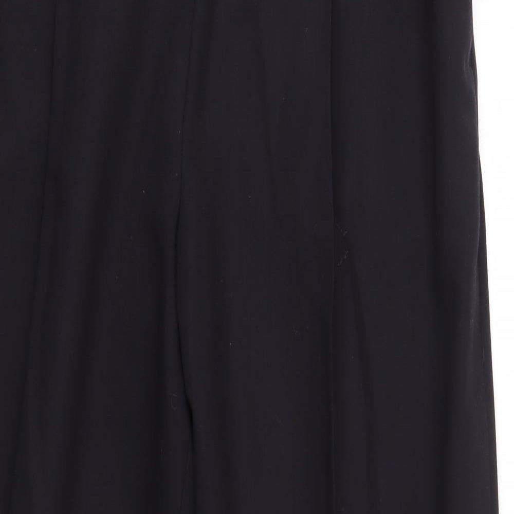 M&S Womens Black  Wool Dress Pants Trousers Size 16 L29 in Regular