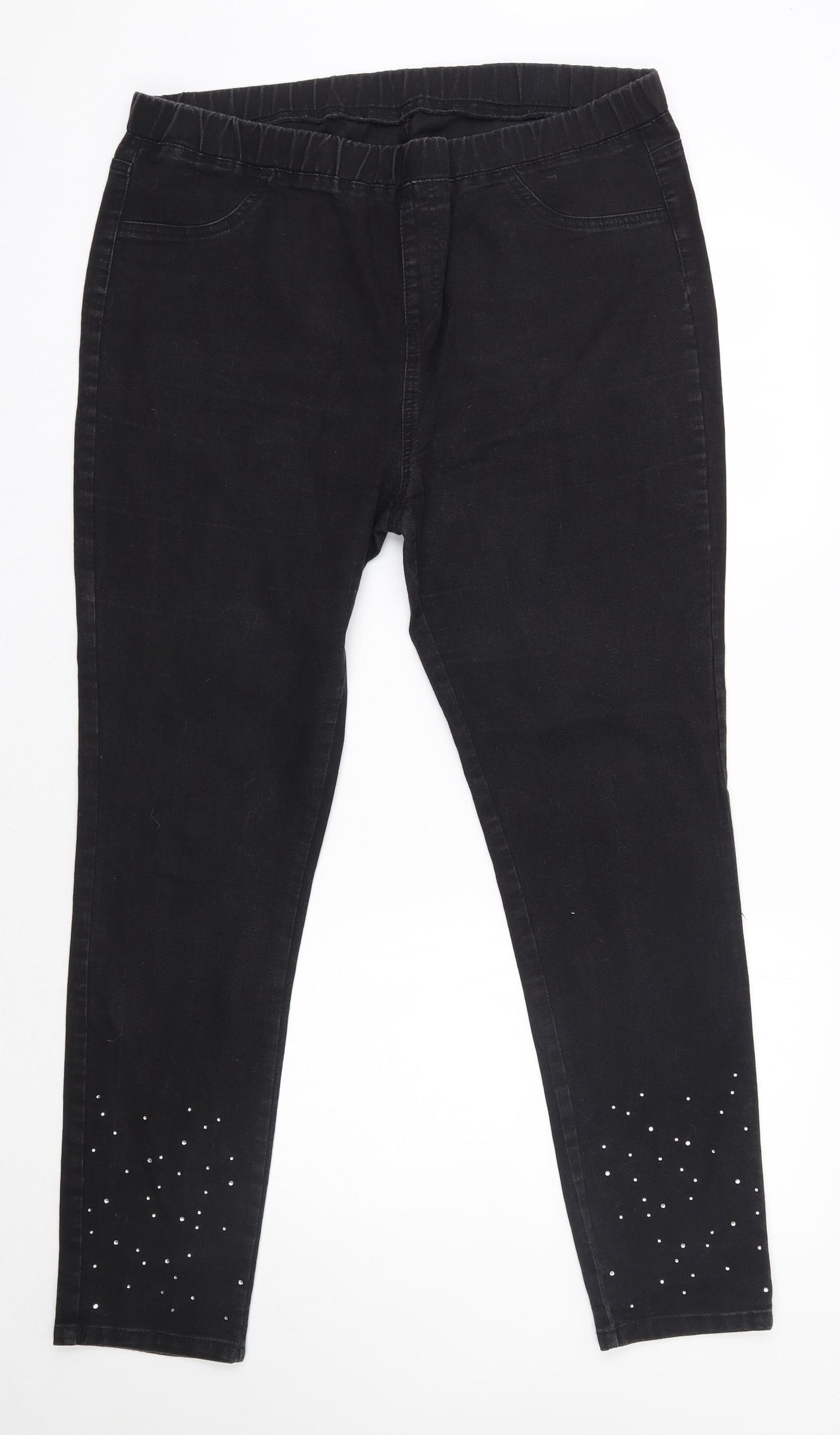 Avon Womens Black  Cotton Jegging Jeans Size 18 L29 in Regular