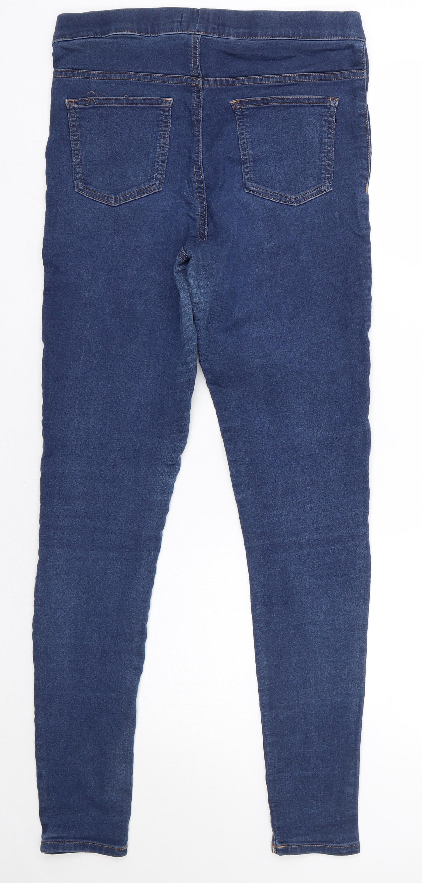 M&S Womens Blue  Cotton Jegging Jeans Size 12 L29 in Regular