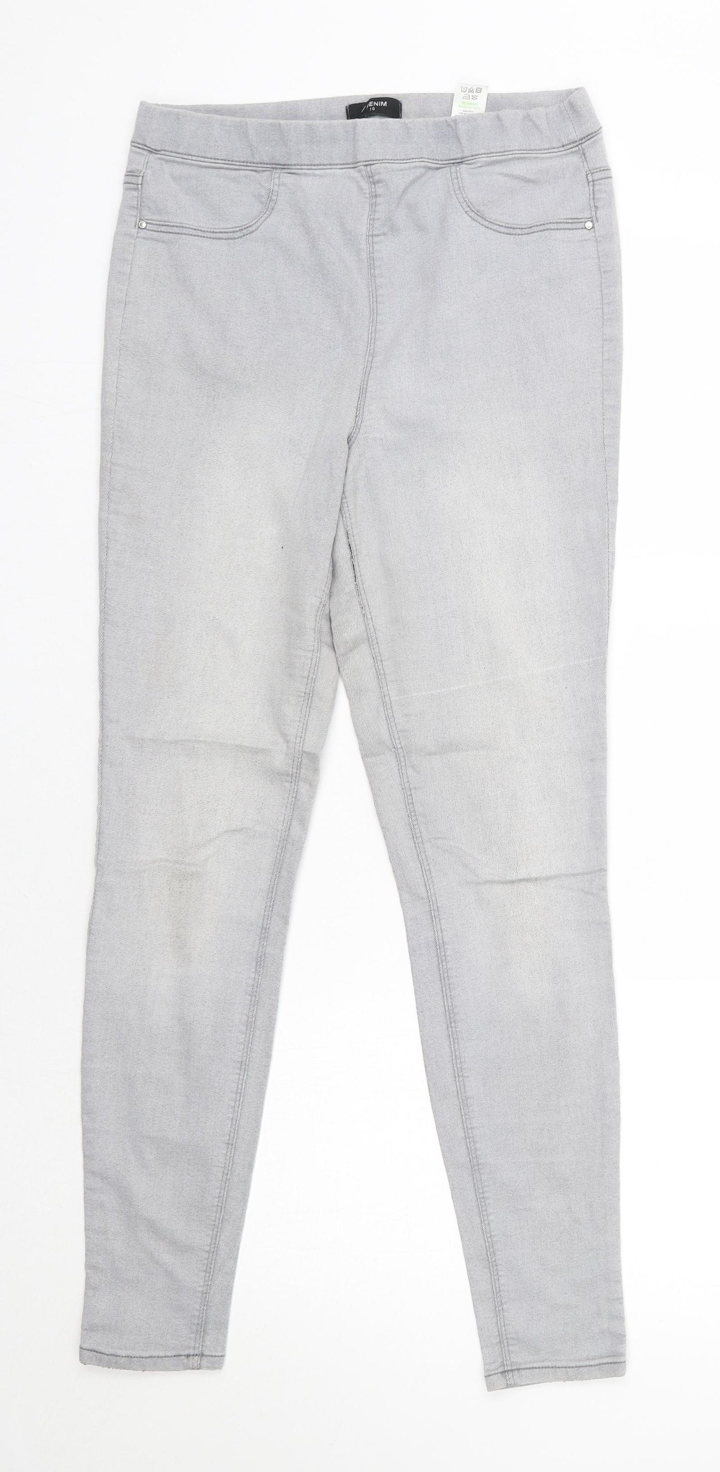 Matalan Womens Grey  Cotton Skinny Jeans Size 10 L28 in Regular