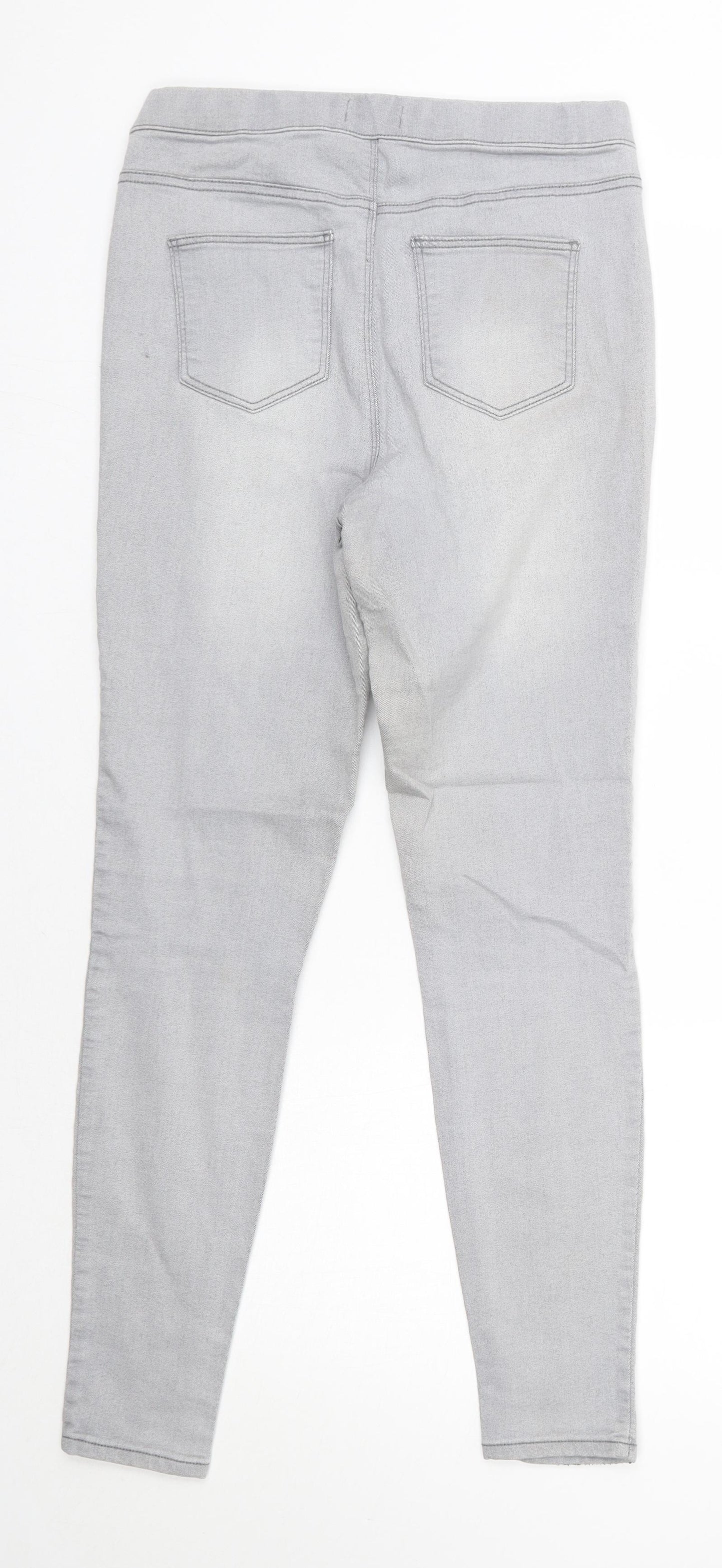 Matalan Womens Grey  Cotton Skinny Jeans Size 10 L28 in Regular