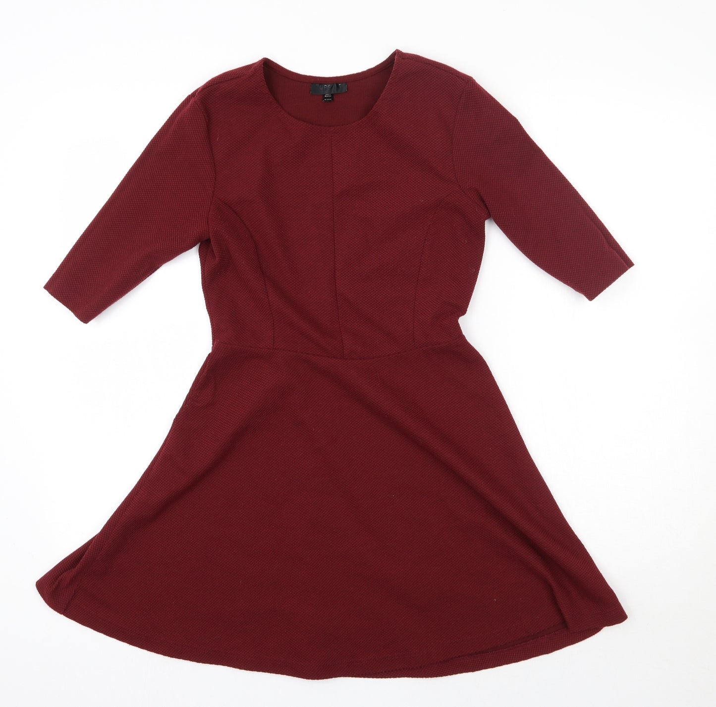 Topshop Womens Red  Polyester A-Line  Size 8  Round Neck