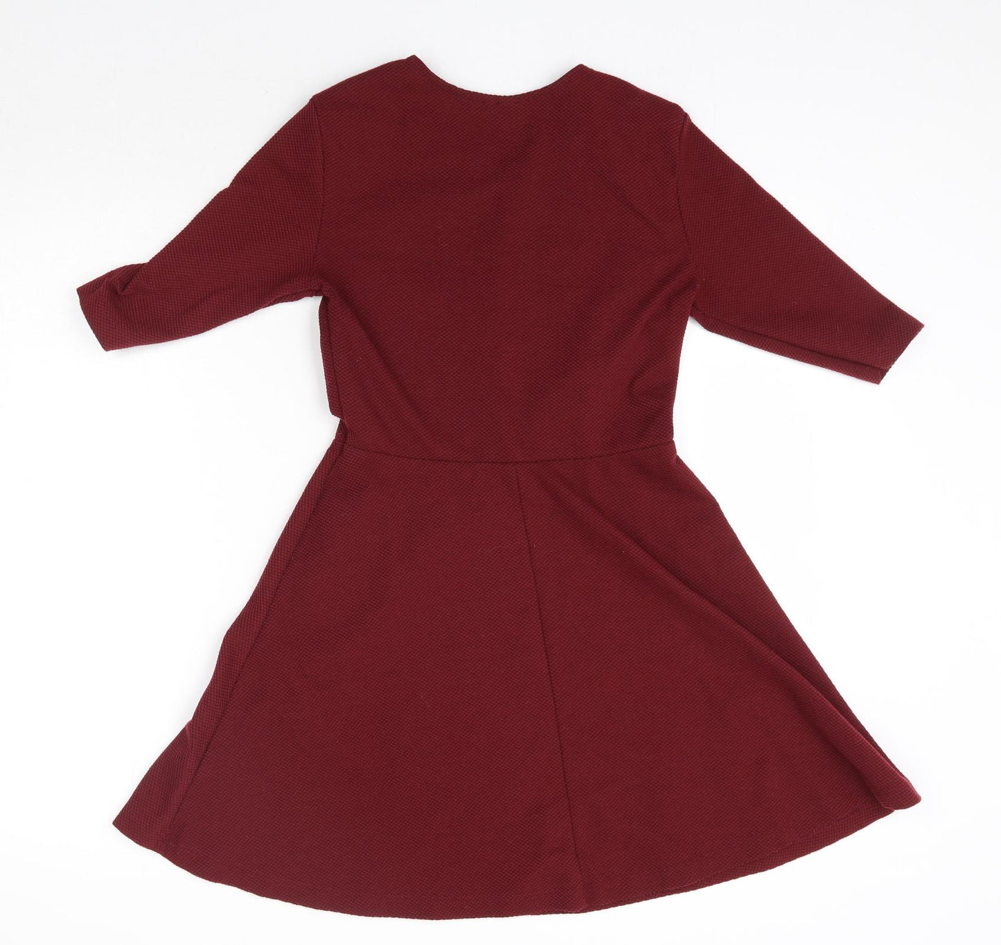 Topshop Womens Red  Polyester A-Line  Size 8  Round Neck