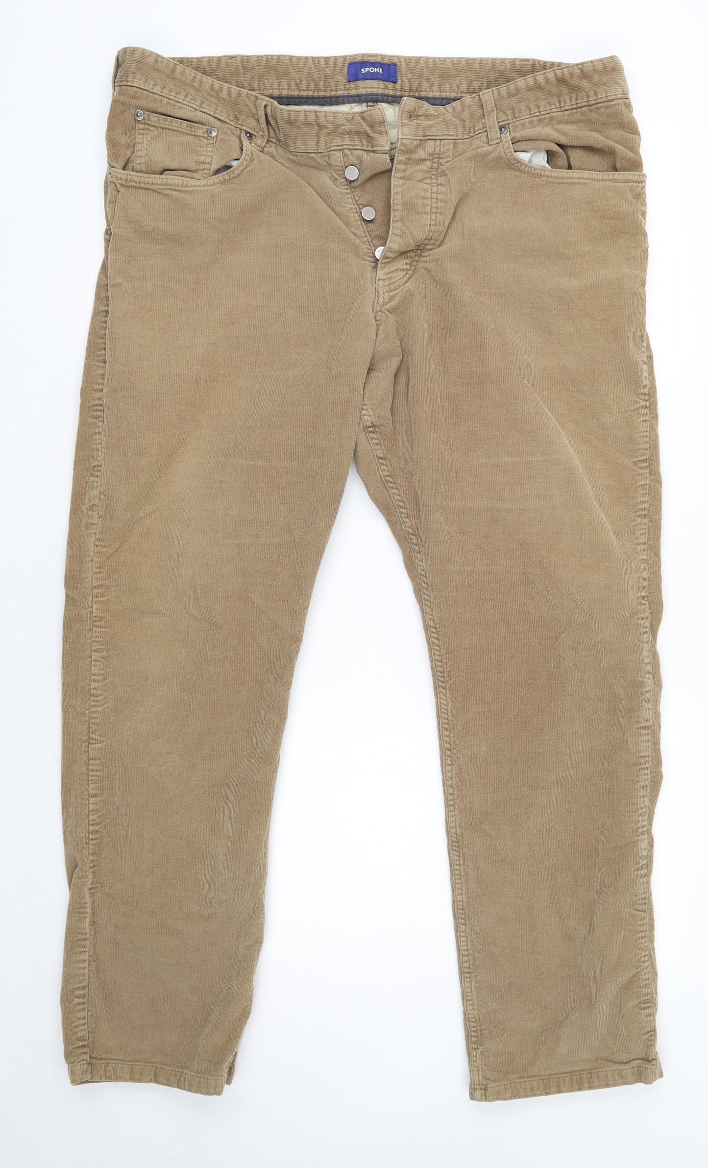 Spoke Mens Brown  Cotton Trousers  Size 40 in L29 in Regular  - Cord Fabric