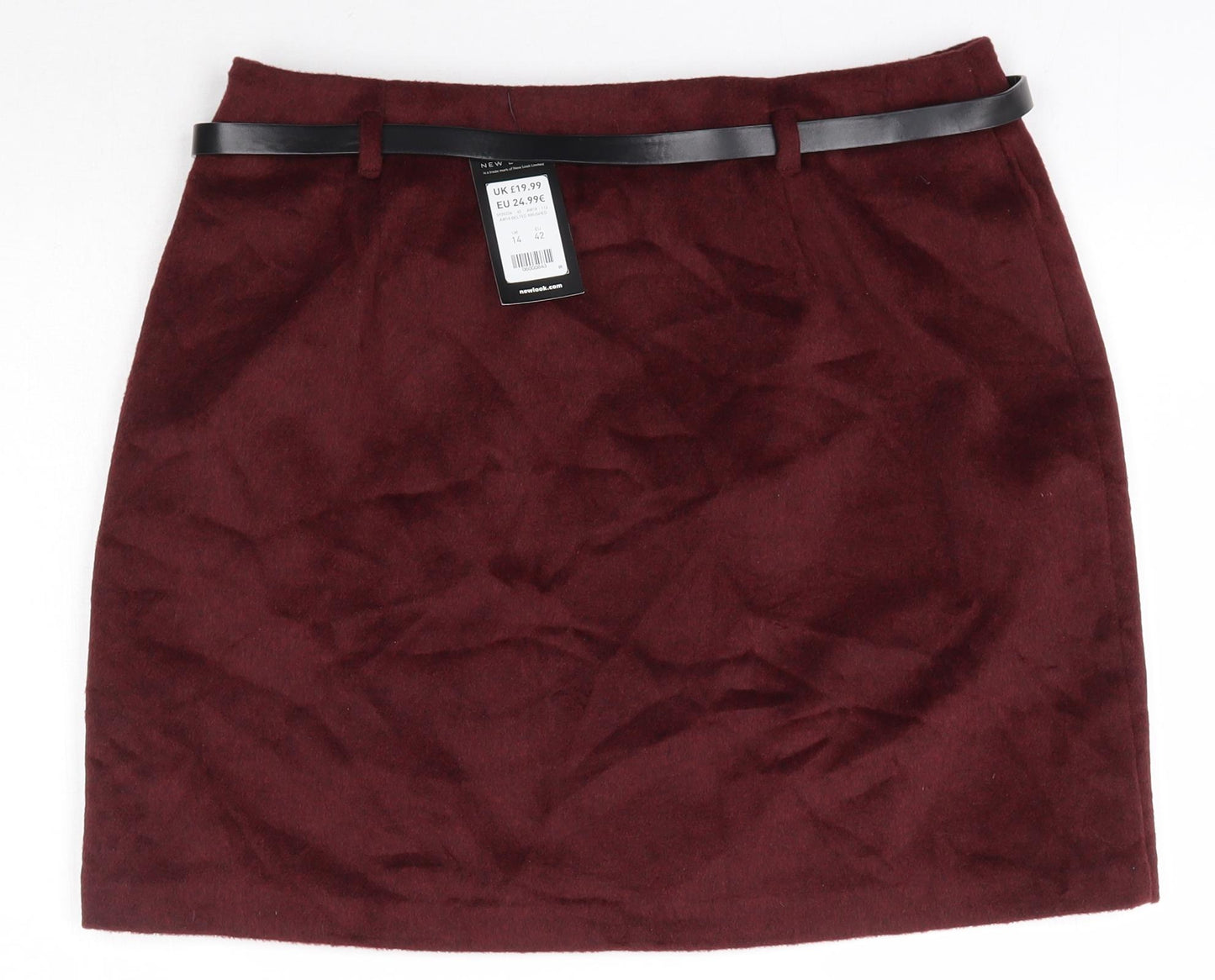 New Look Womens Red  Polyurethane A-Line Skirt Size 14
