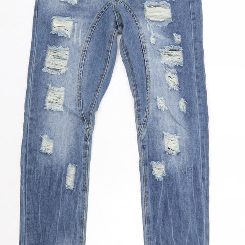 Preworn Womens Blue  Cotton Skinny Jeans Size 28 in L29 in Regular