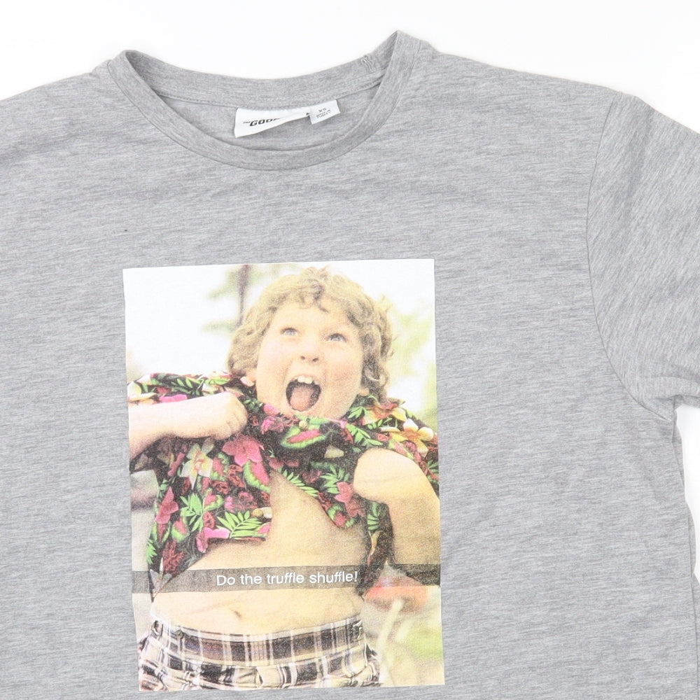 The Goonies Mens Grey  Polyester  T-Shirt Size XS Round Neck