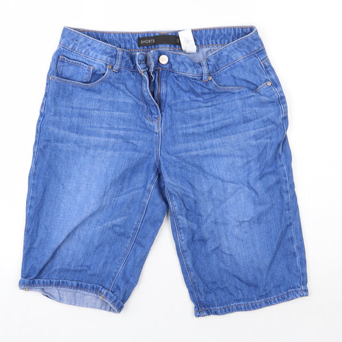 NEXT Womens Blue  Cotton Cut-Off Shorts Size 12  Regular