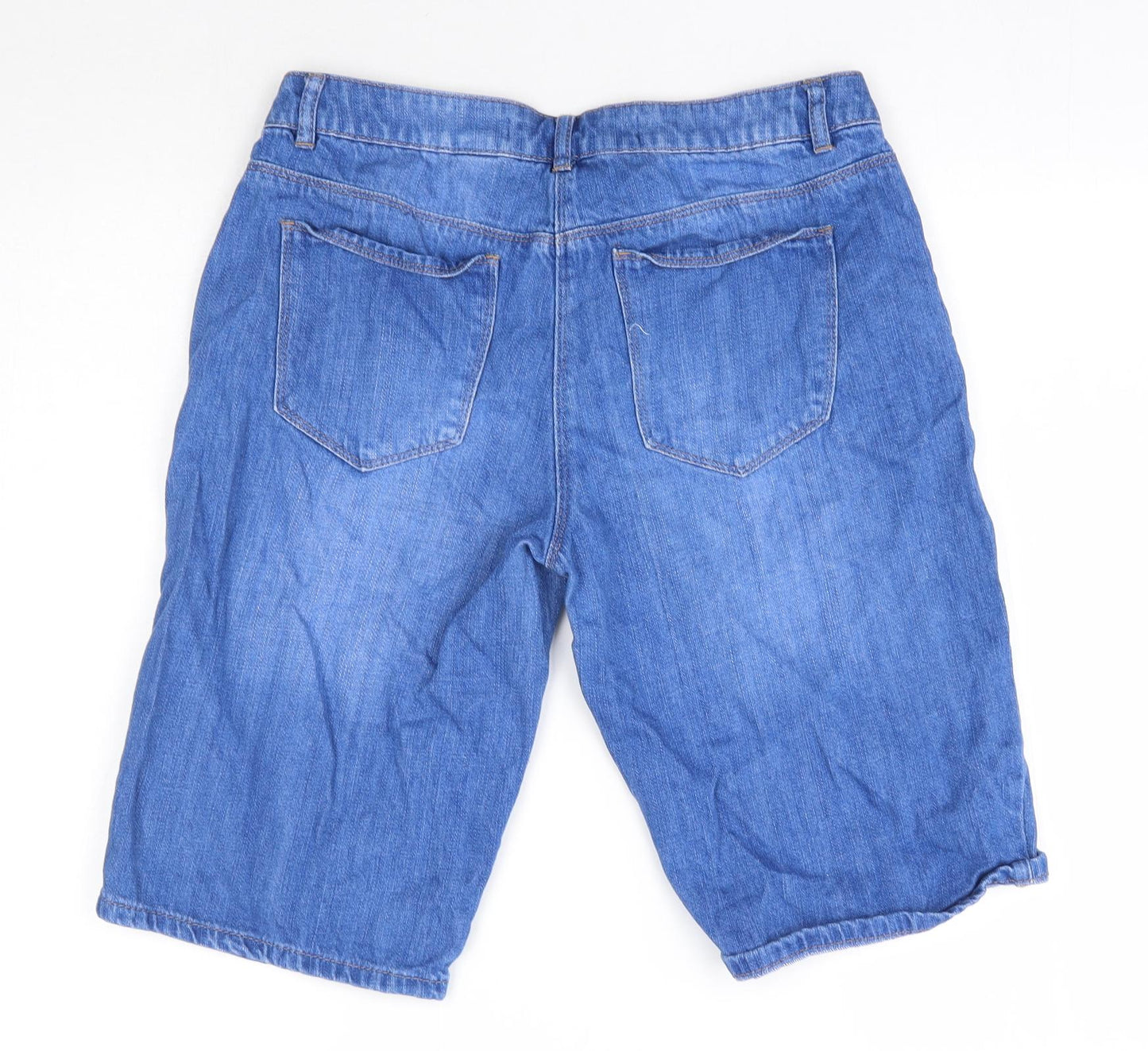 NEXT Womens Blue  Cotton Cut-Off Shorts Size 12  Regular